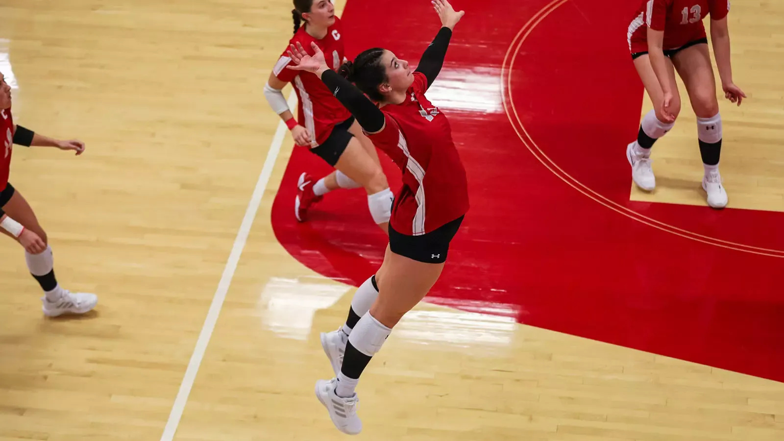 Sophia Folkerts going up for a kill