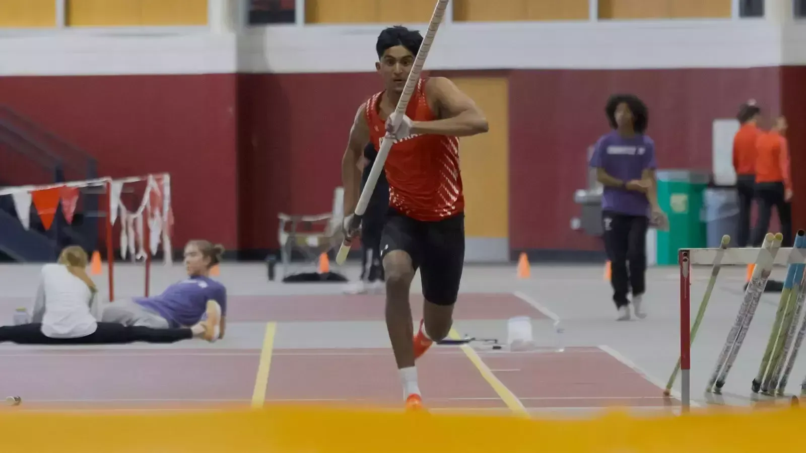 Gaurav Nair approaches the pole vault