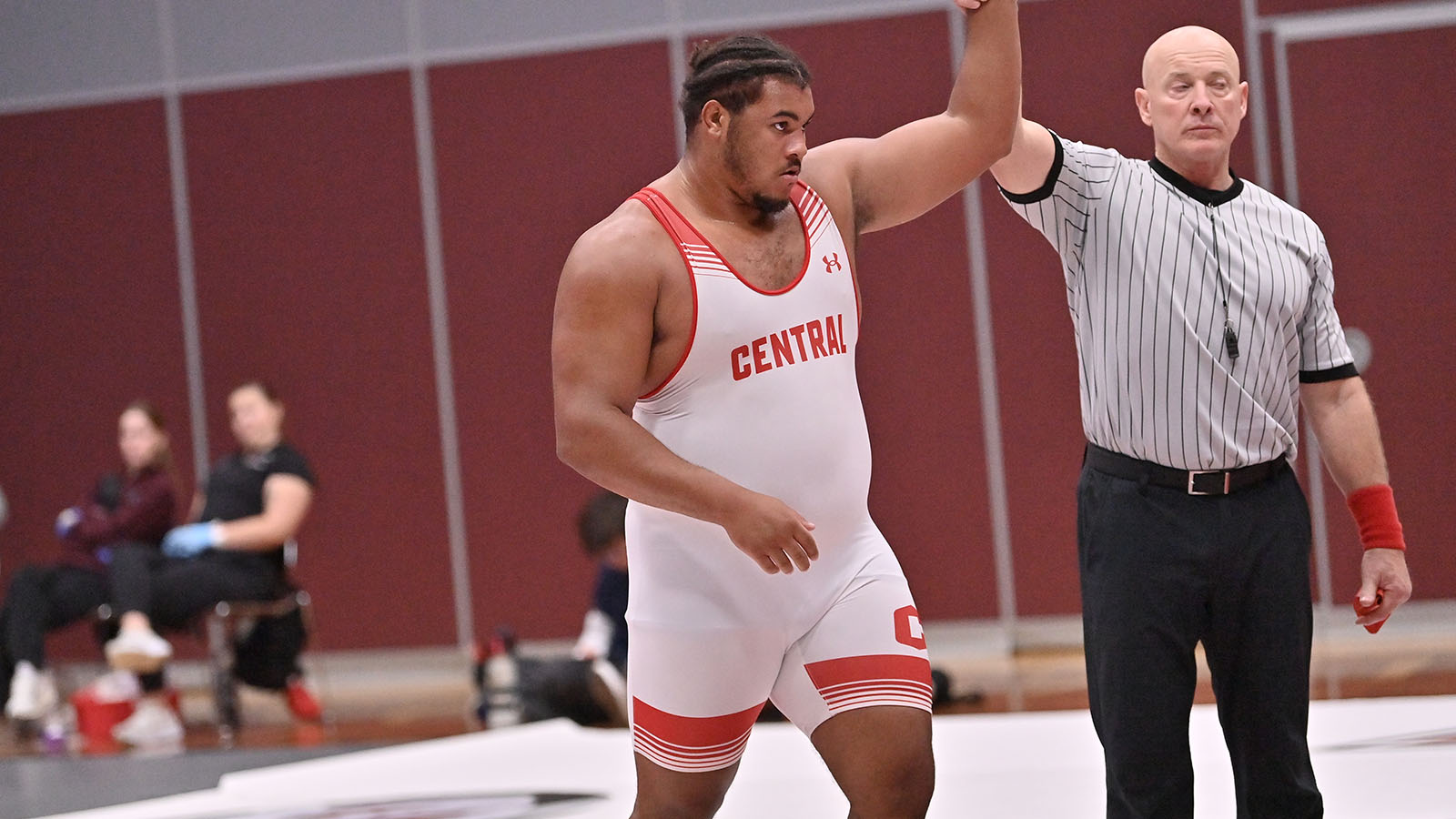 Hayden Hearne hand raised in victory