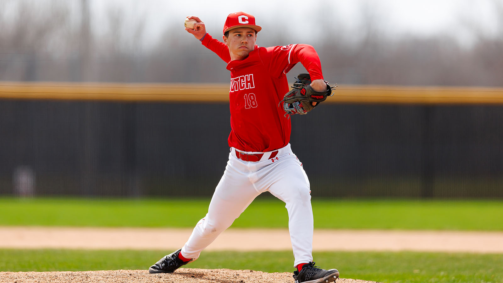 Nathan Brinkmeier firing toward the plate