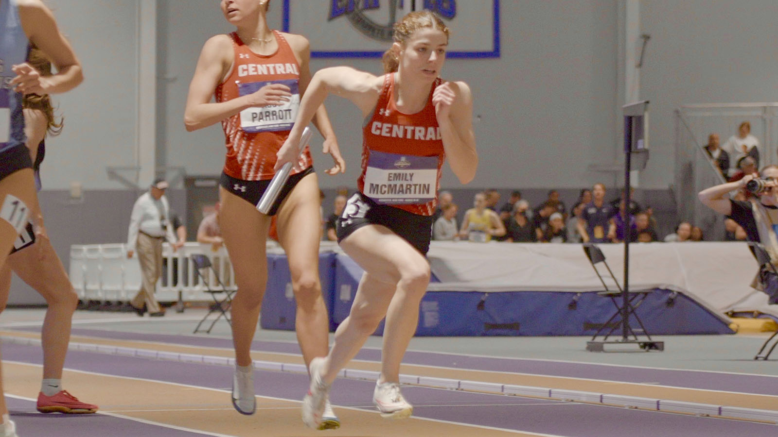 Emily McMartin starting her leg of the relay