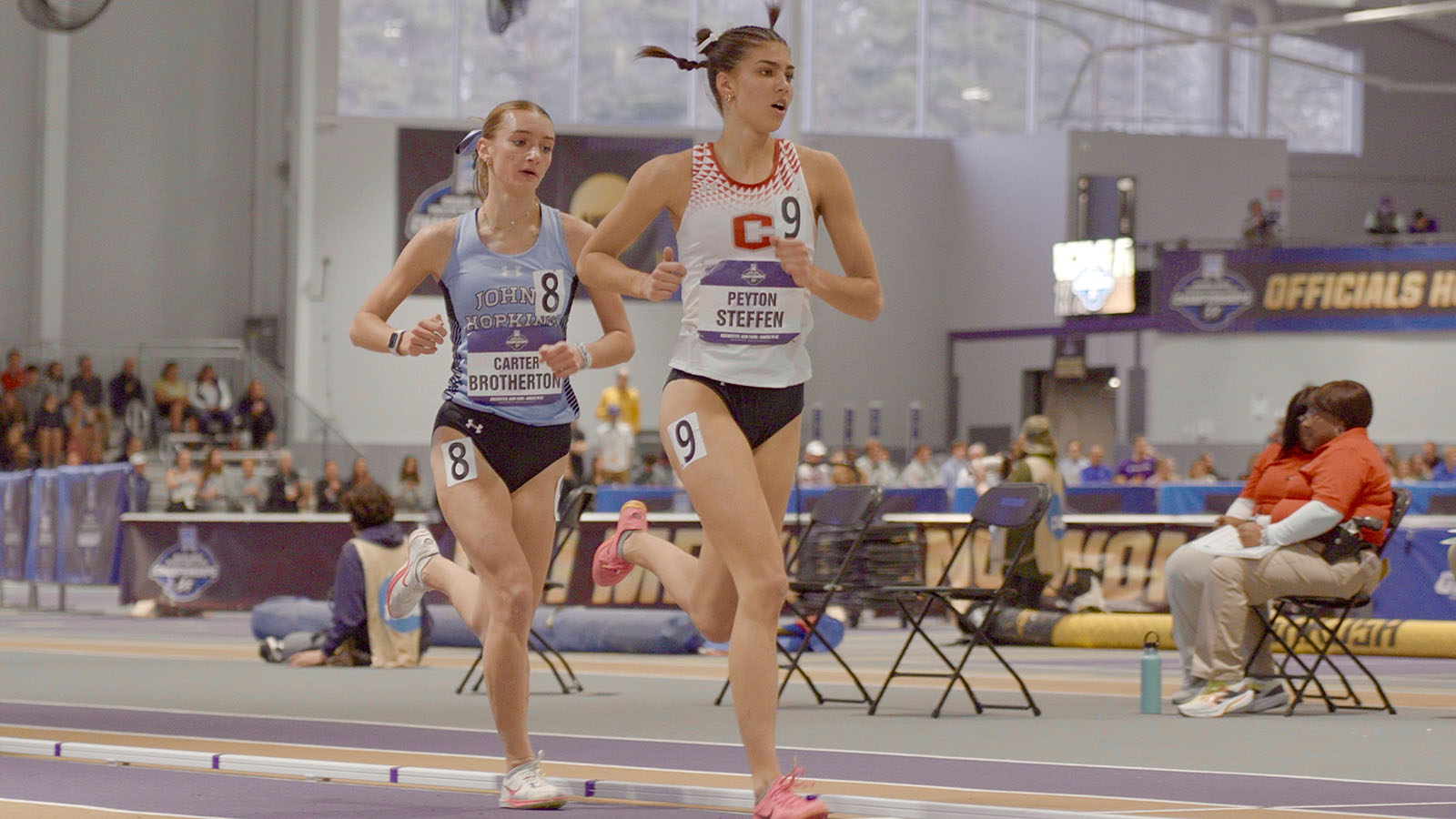 Peyton Steffen running past someone