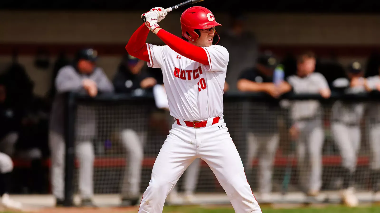 Dom DeLaPaz in batting stance