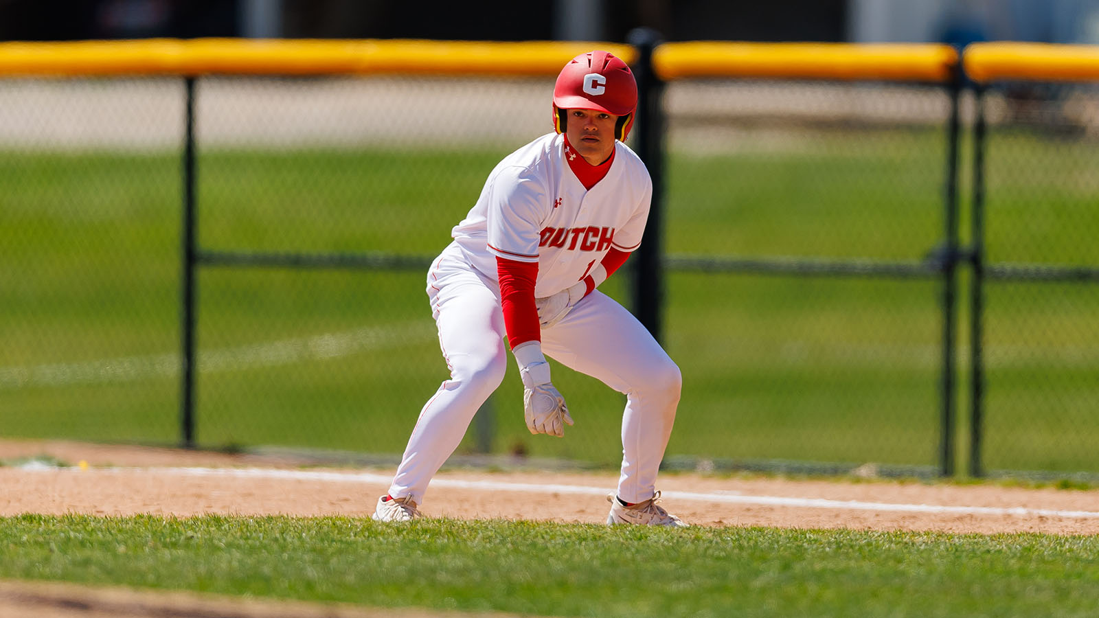 Jaden Kramer taking a lead off second base