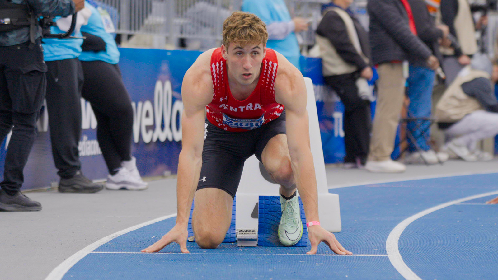 Kaleb Brand in starting blocks