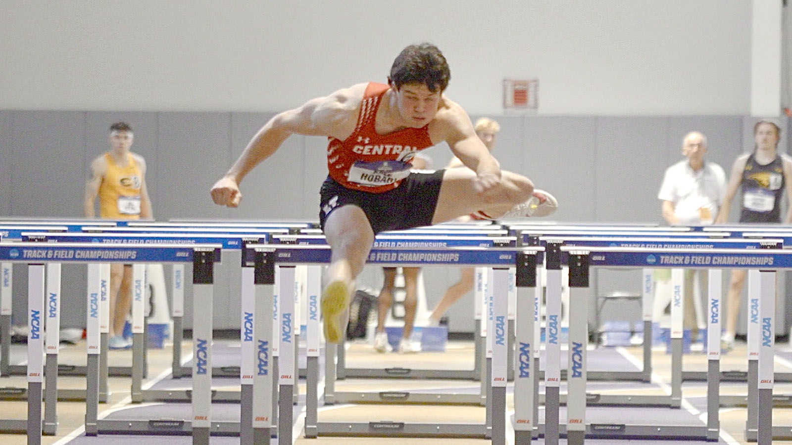 Kale Hobart clearing a hurdle