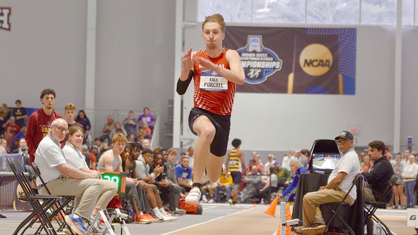 Kale Purcell in the air after his jump