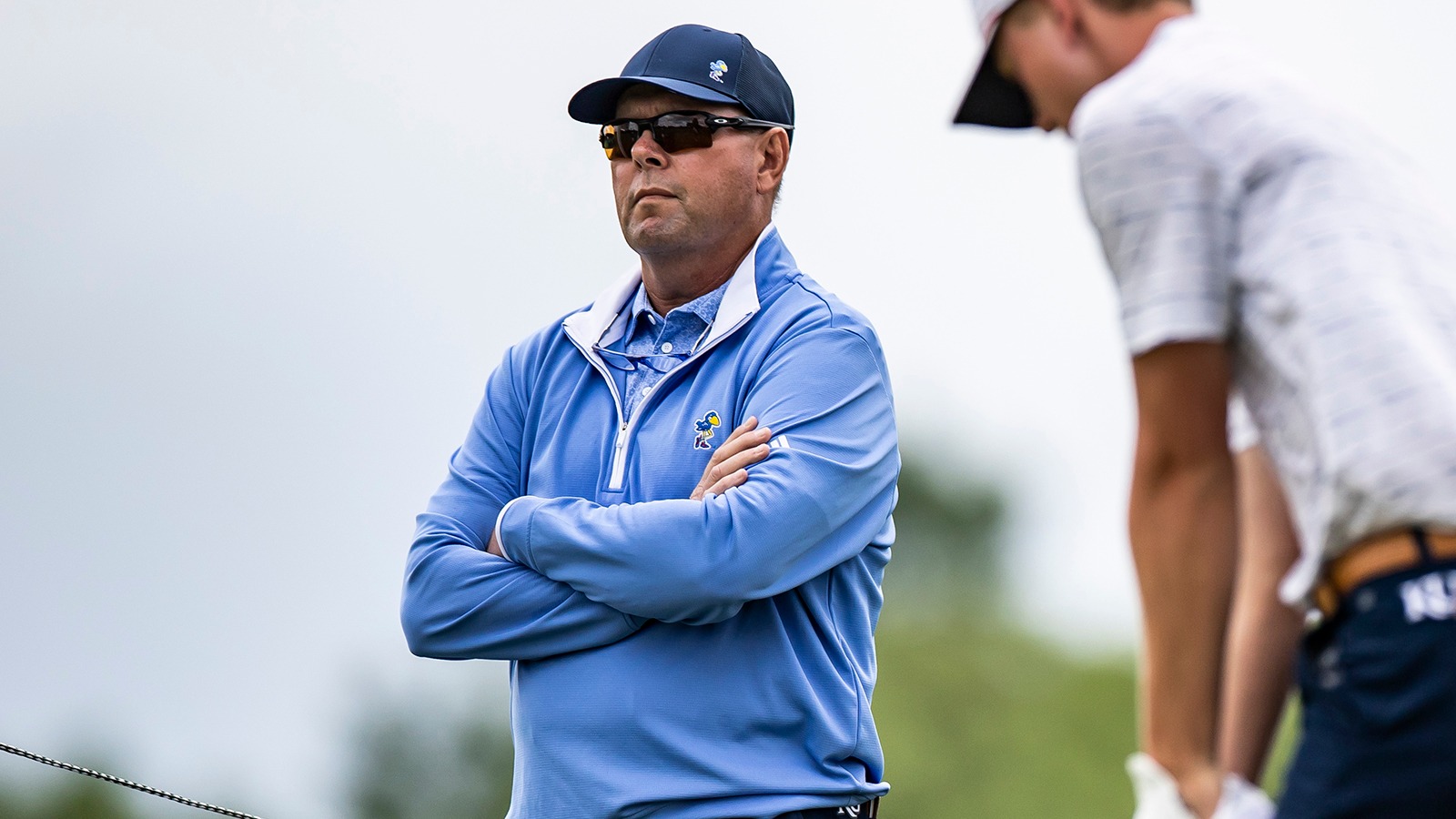 Kansas men's golf coach Jamie Bermel at 2023 NCAA Regional in Norman, Okla.