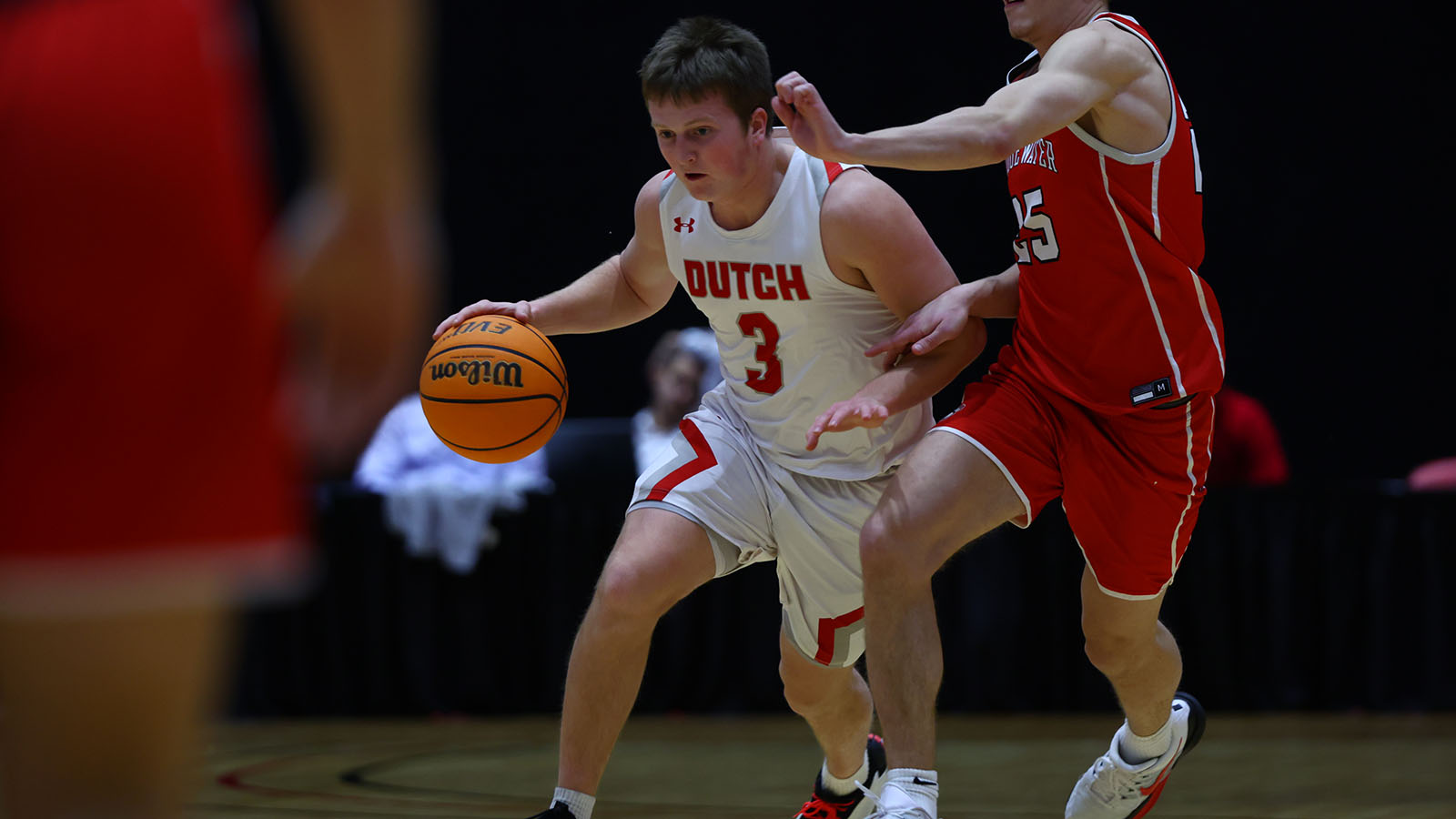 Bradley Curren dribbles around a defender