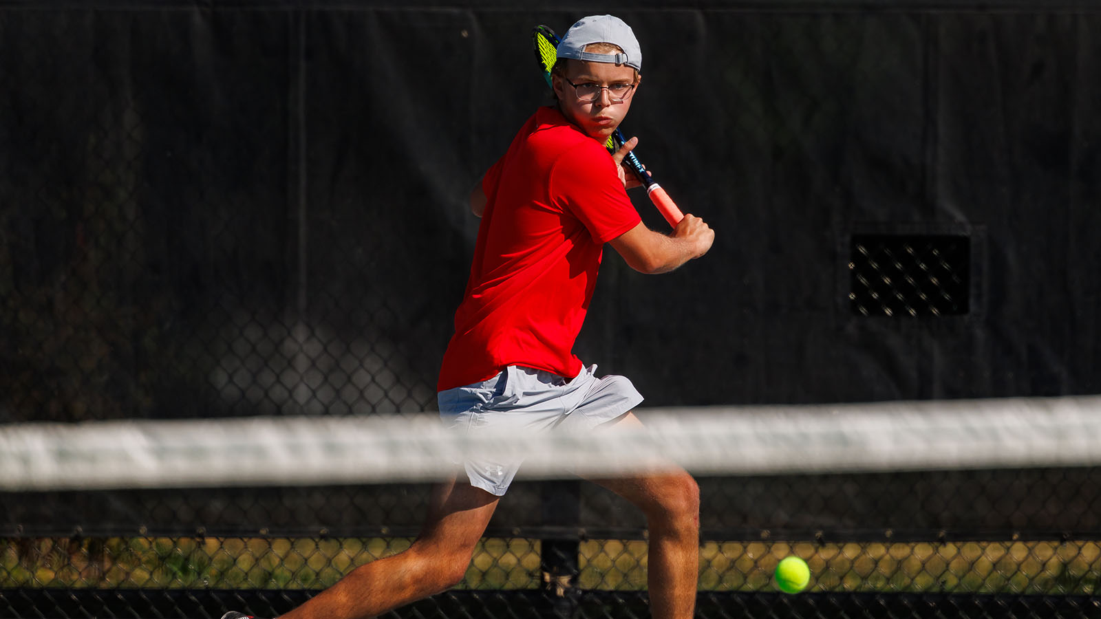 Quin Hull prepares for a backhand