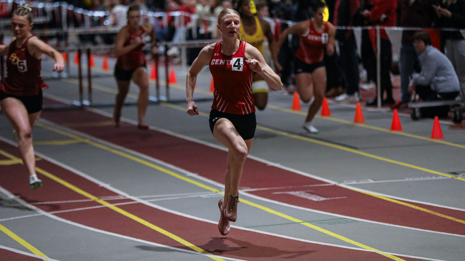 Olivia Bohlen after finishing a hurdles race