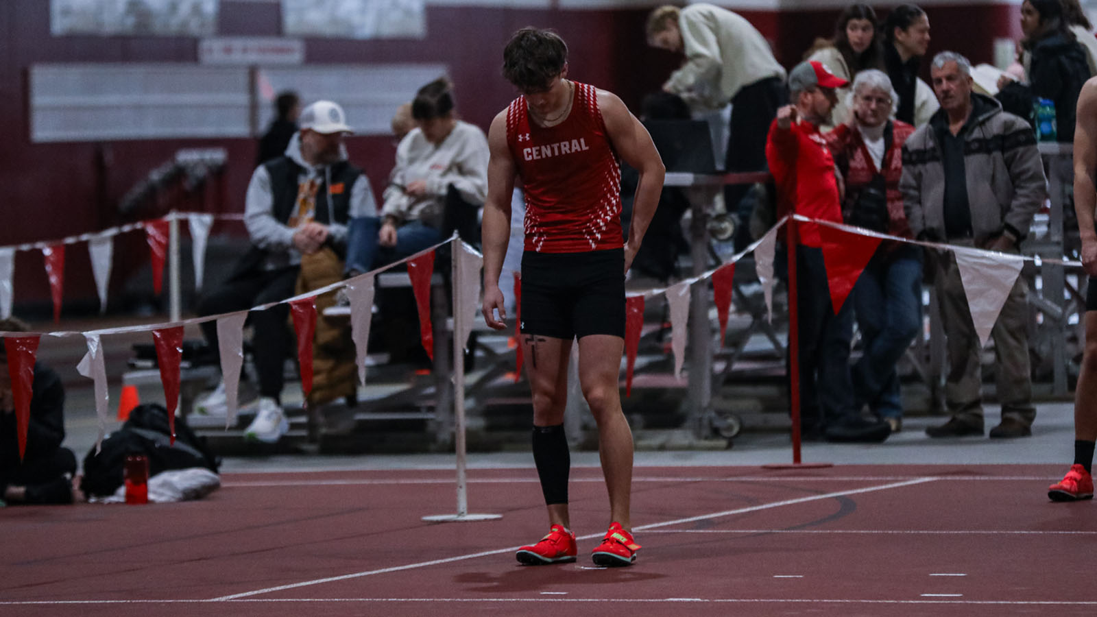 Lance Bunde prepares his high jump approach