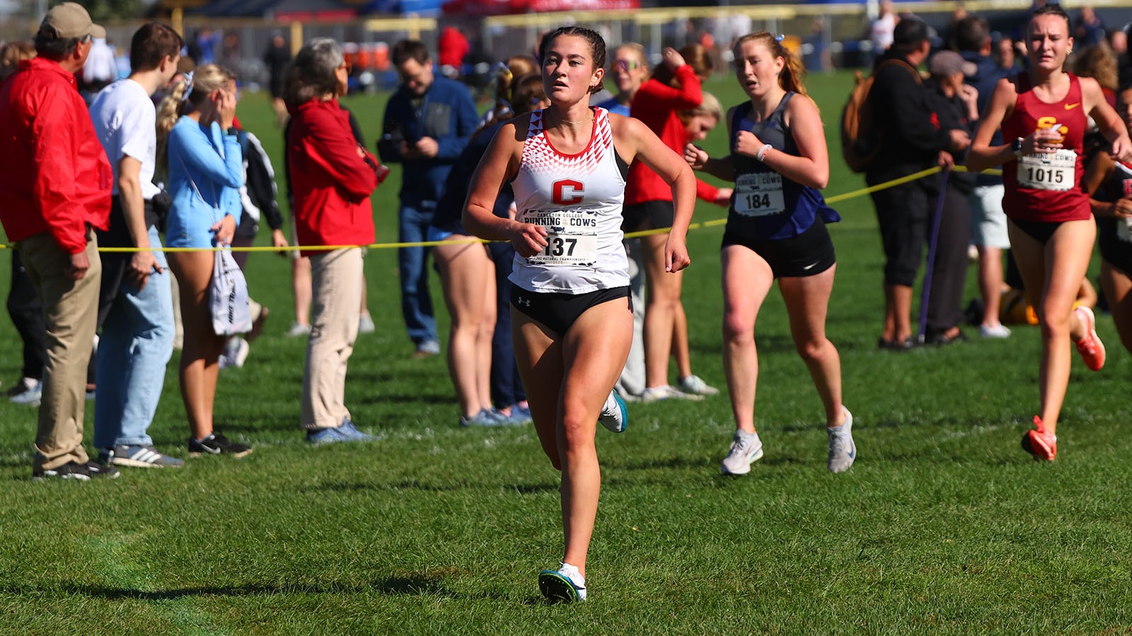 Morgan Back finishing the race at Running of the Cows
