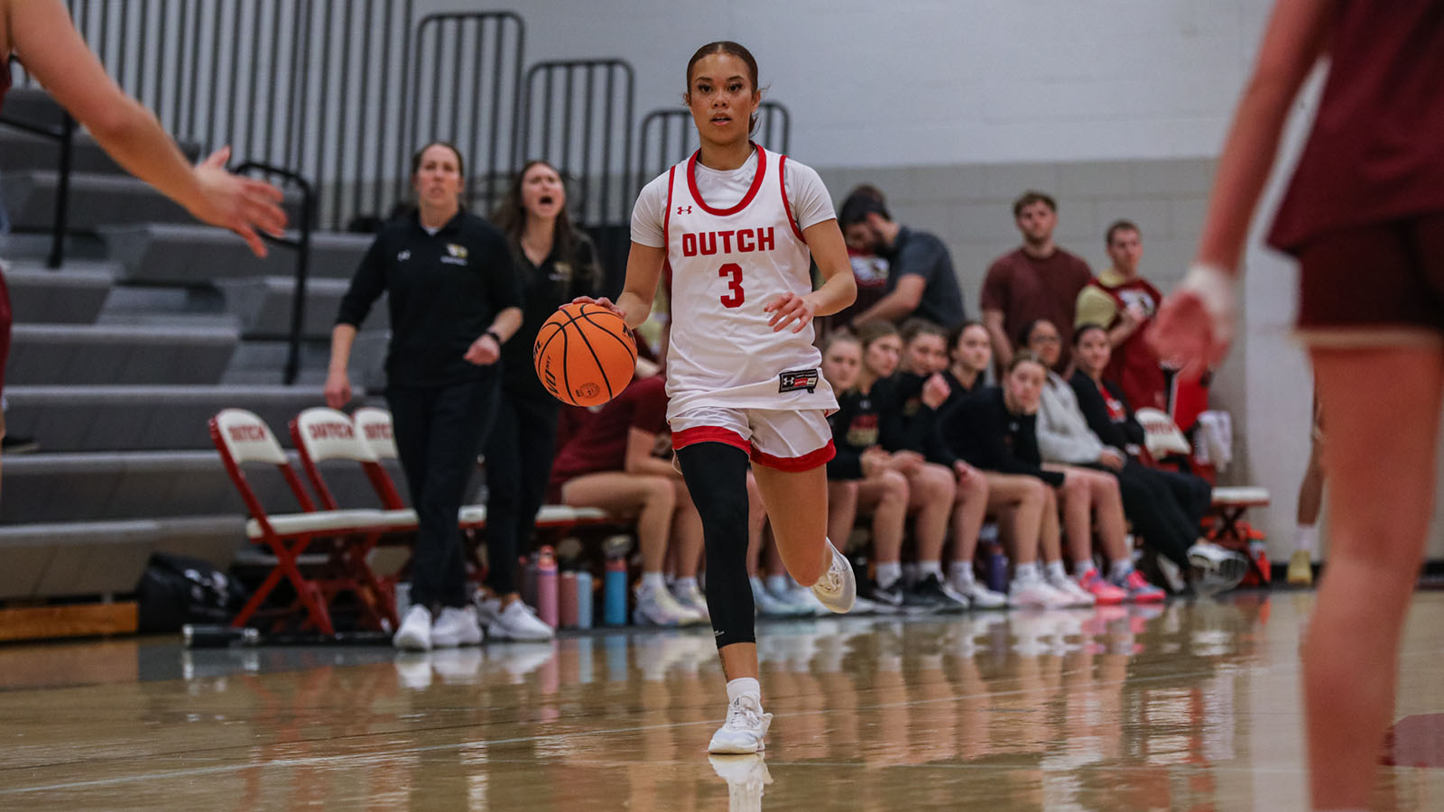 Jasmyn Williams brings the ball up the court