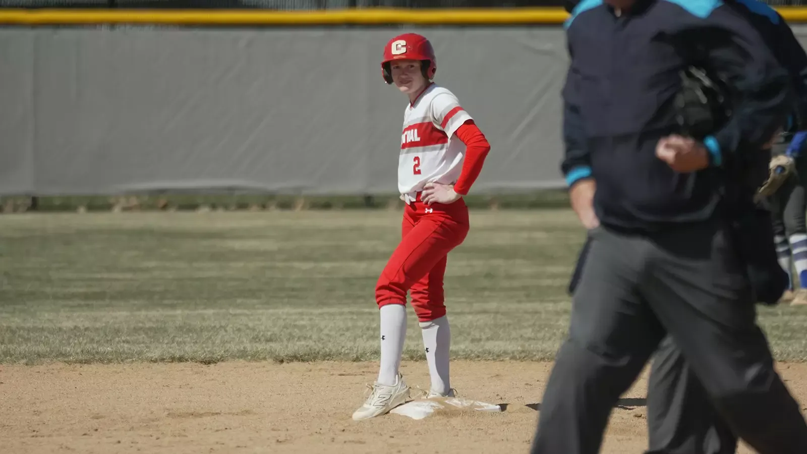 Rylee Dunkin waiting on second base