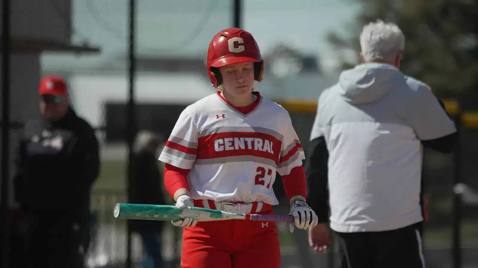 Sarah Stufflebeam getting ready to bat