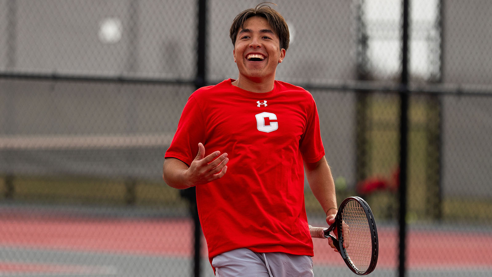 Francisco Molina Centeno smiles during Willamette match