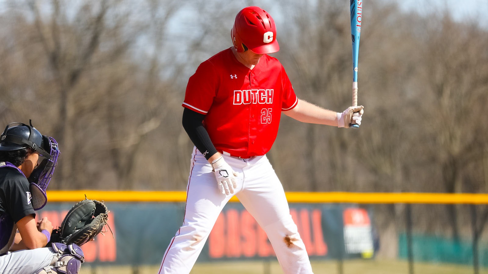 Brayden Sawyer settles into the batter's box