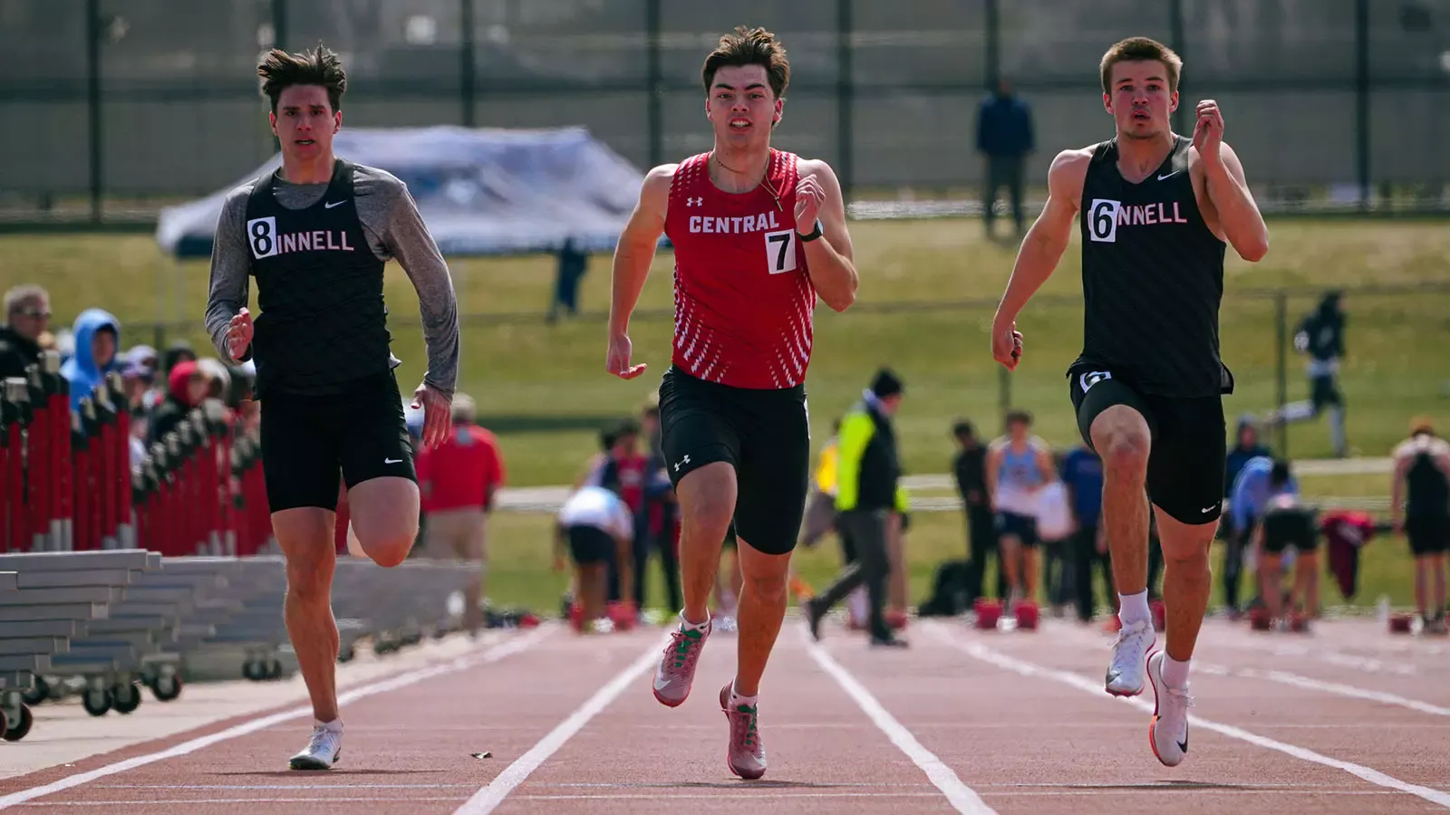 Jimmy Seeman running a 100-meter dash