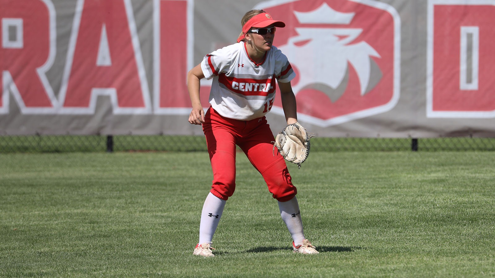 Carley Underwood in center field against Wartburg
