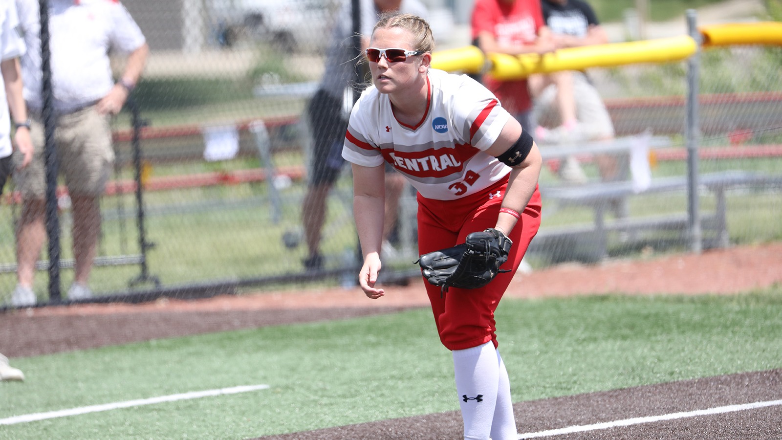 Hannah Higgins plays third base