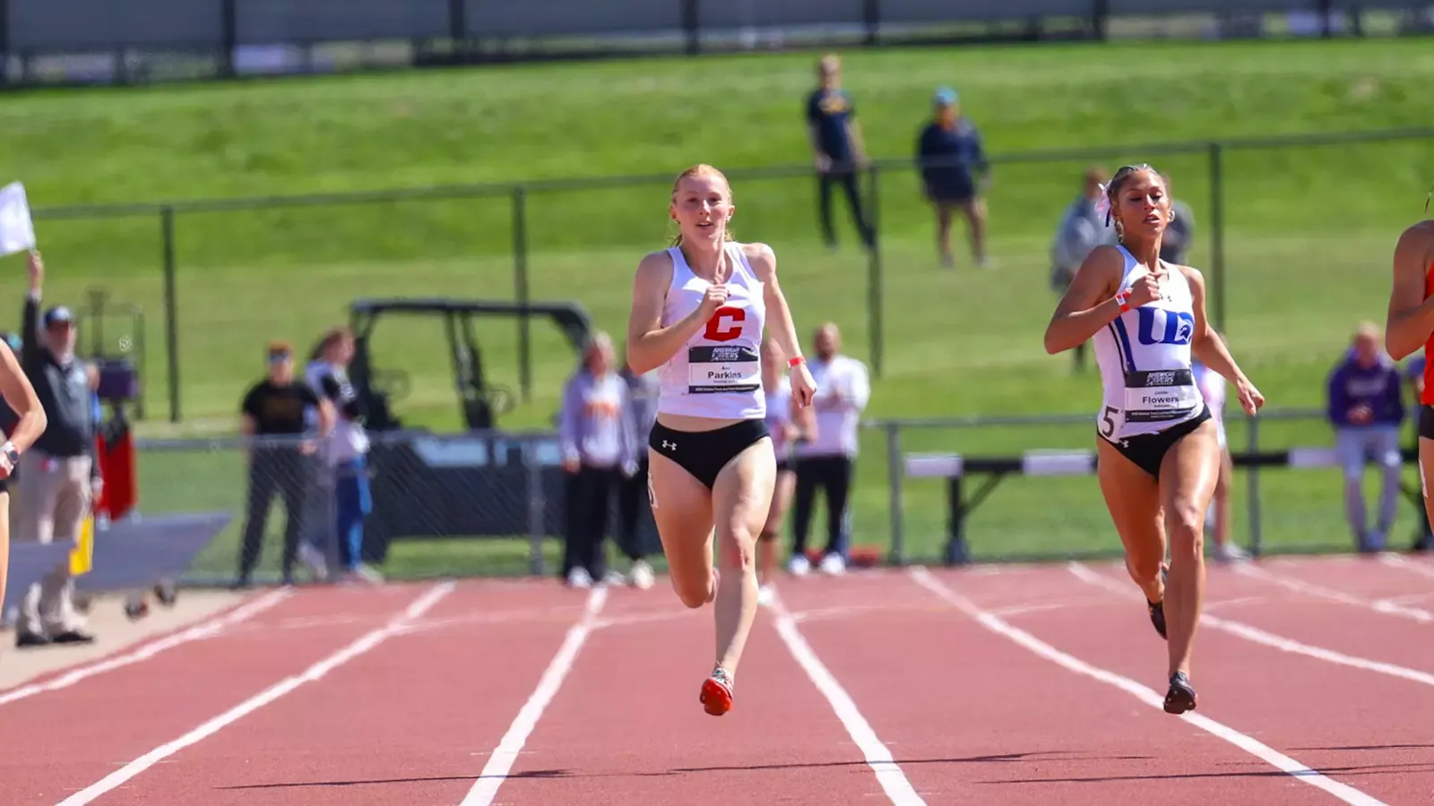 Ava Parkins running the 100m dash