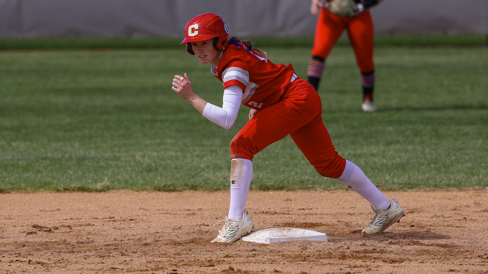 Rylee Dunkin ready to run at second base