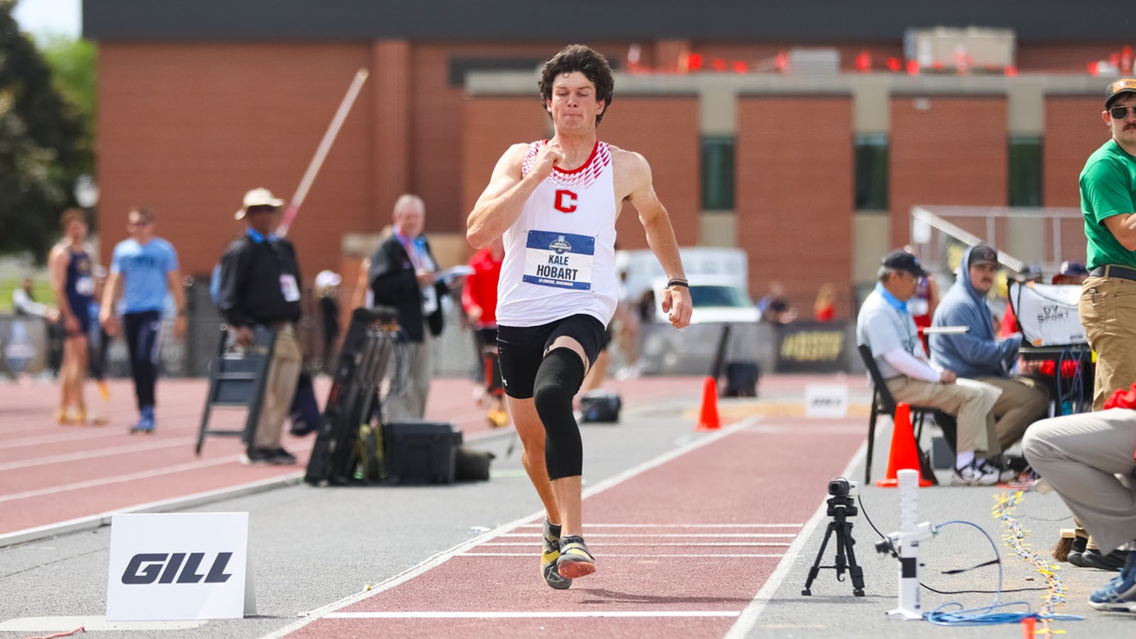 Kale Hobart approaching long jump pit