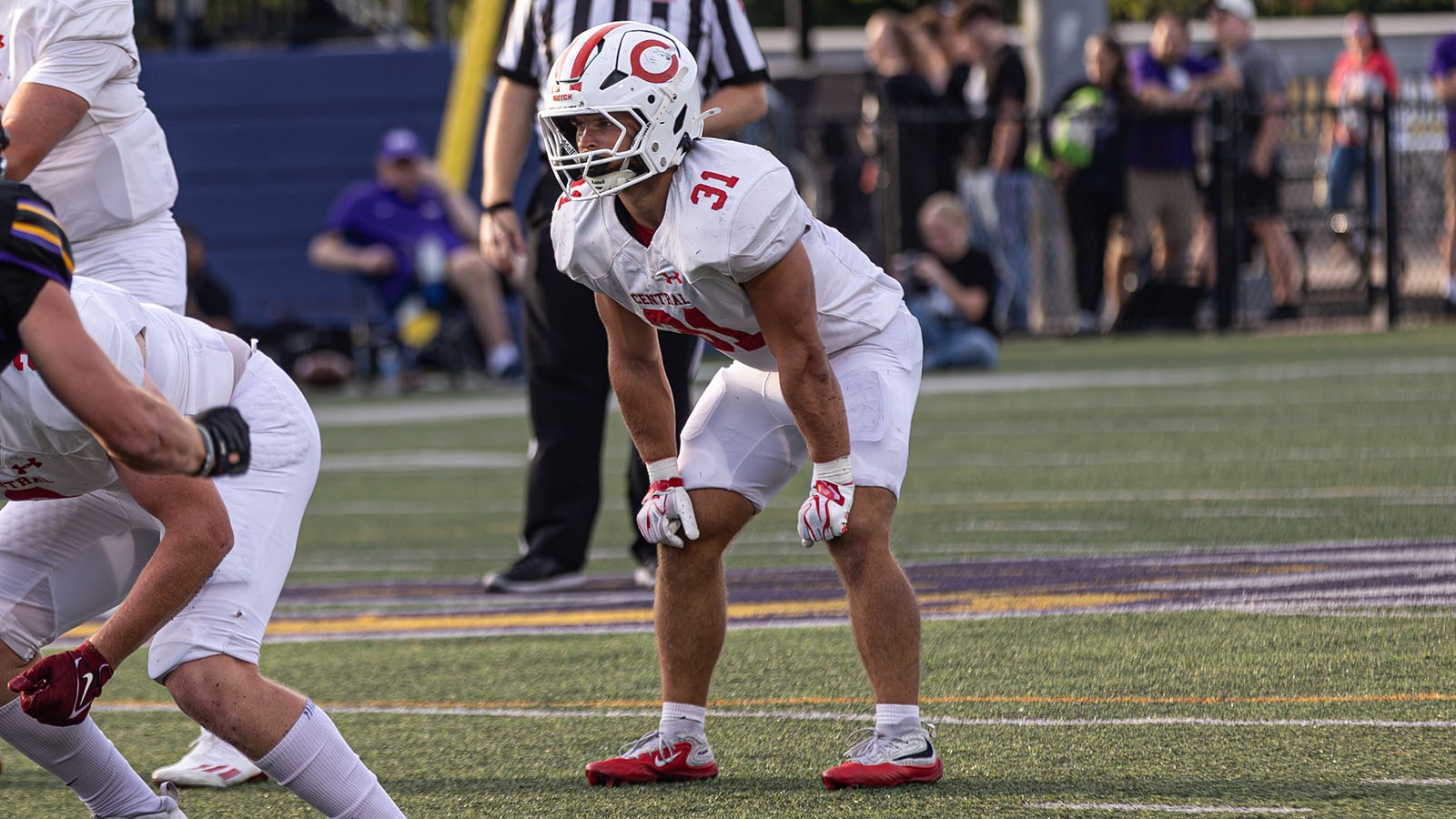 Jase Grunder lined up for the snap against Northwestern