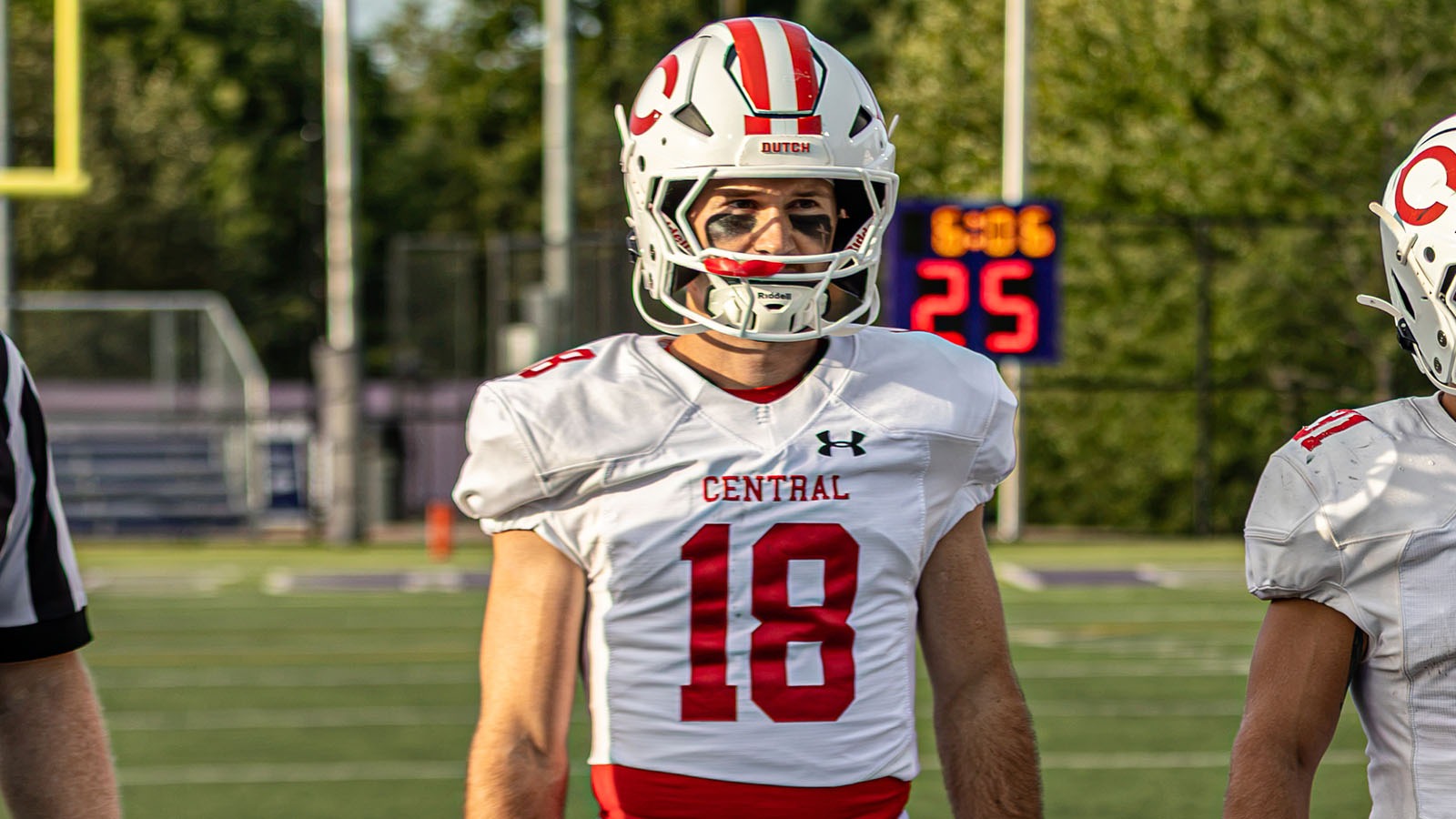 Peyton Ritzert during the coin toss against Northwestern-St. Paul