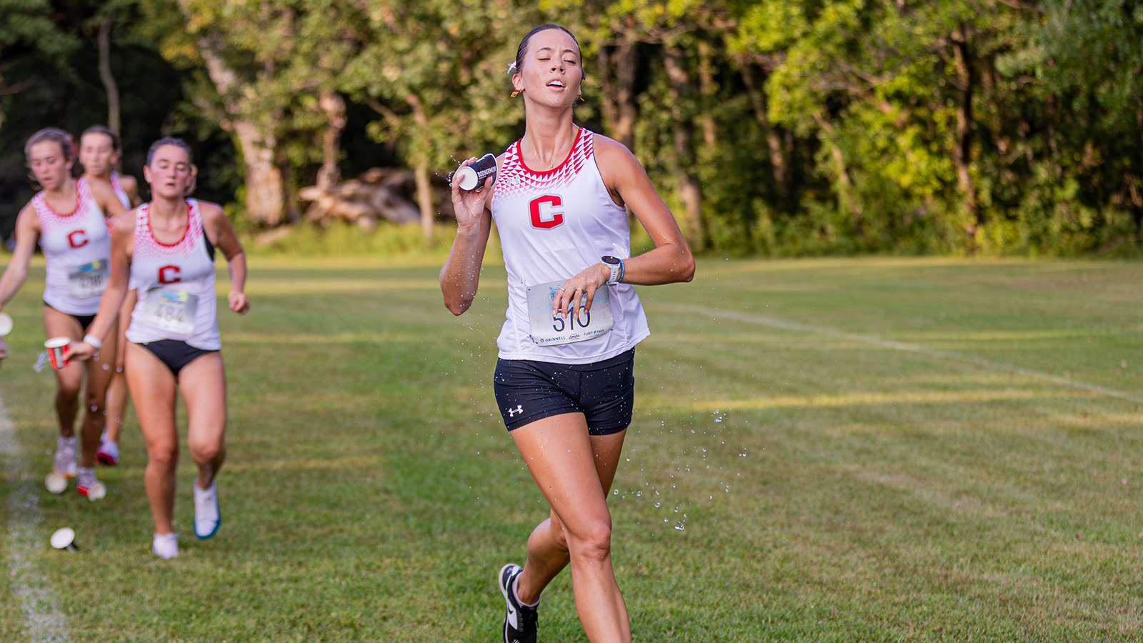 Brynn wilson still running up the hill at Dutch Invitational