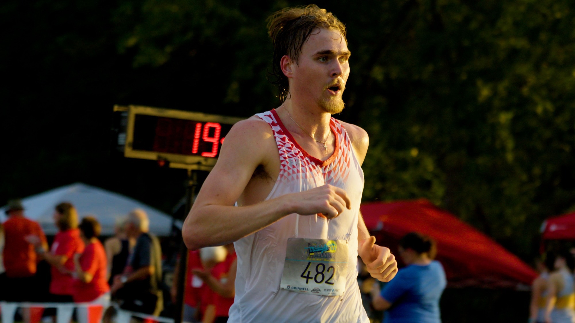 William Wadsley crossing the finish line at Central Invitational