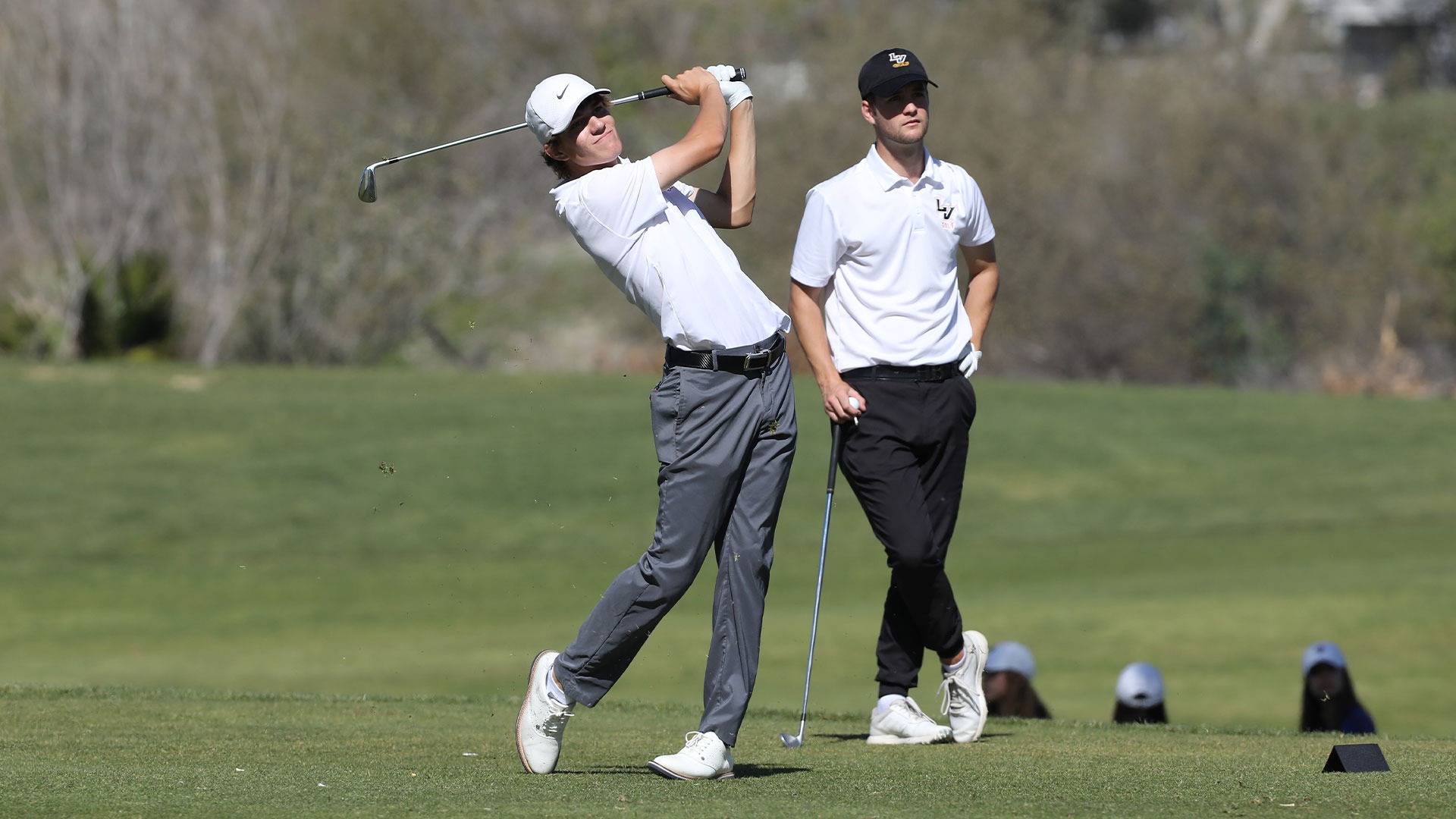 Connor Conley tees off.
