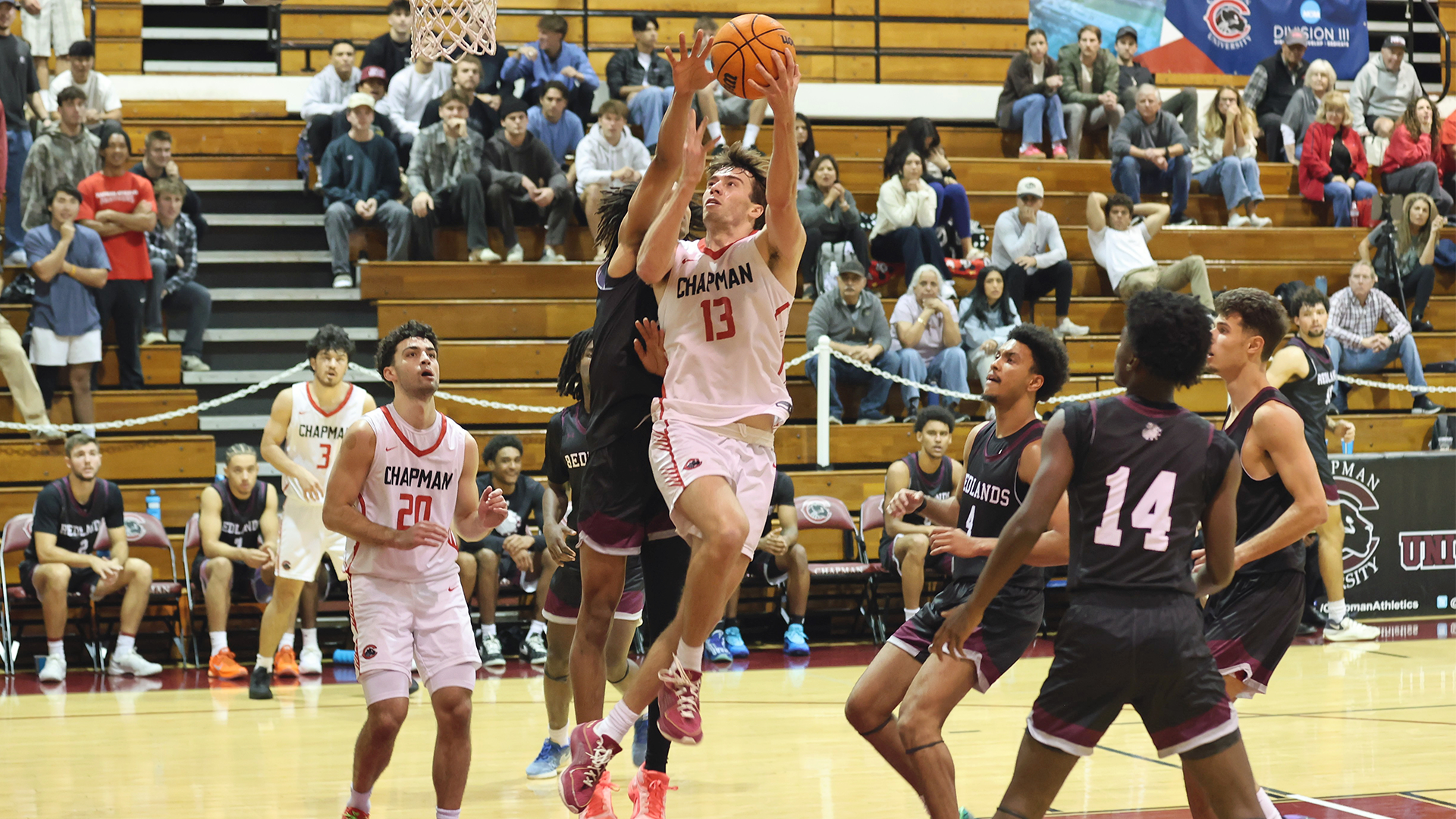 Jake Heberle drives to the basket