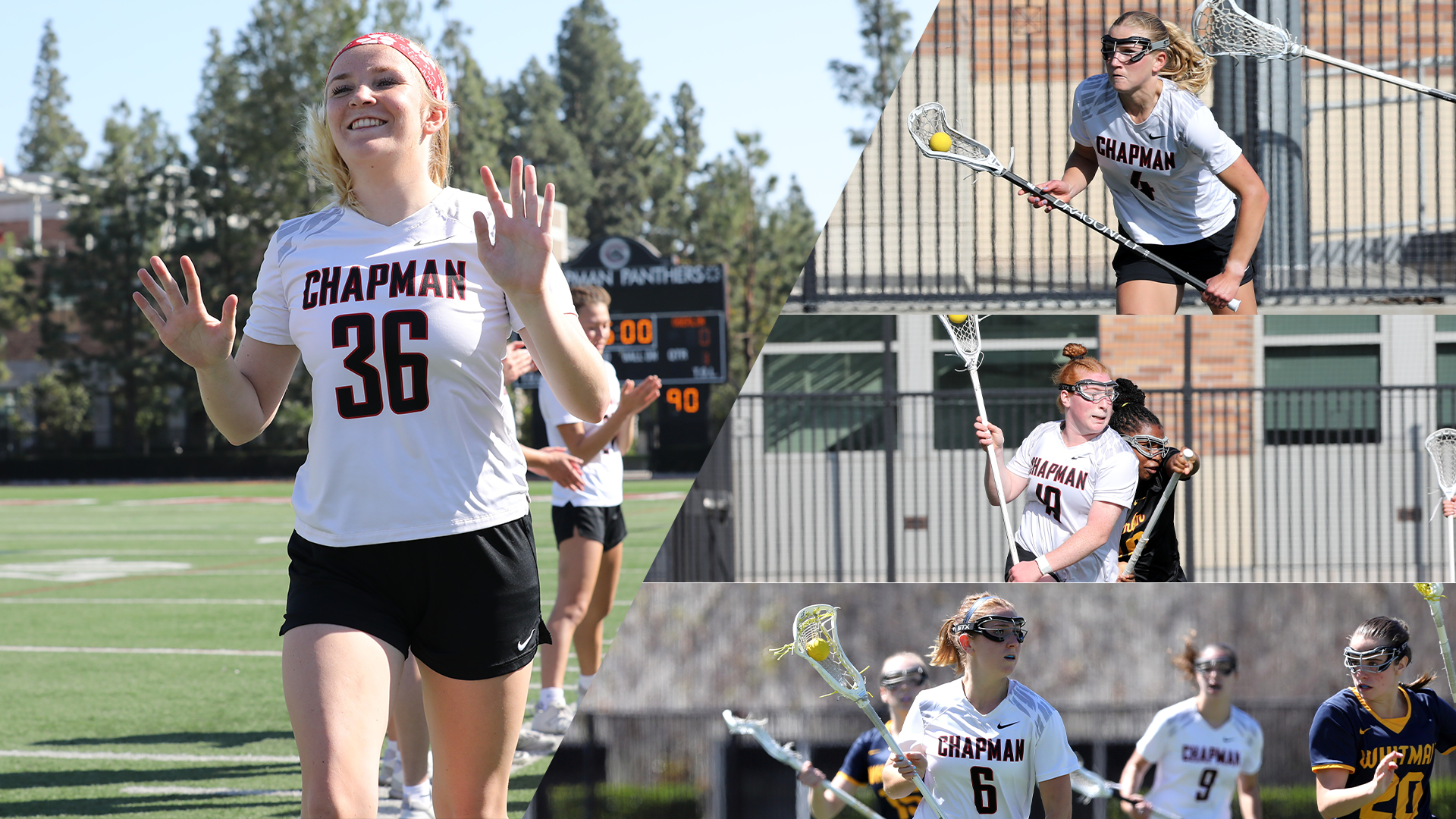 All-SCIAC selections pictured playing lacrosse.