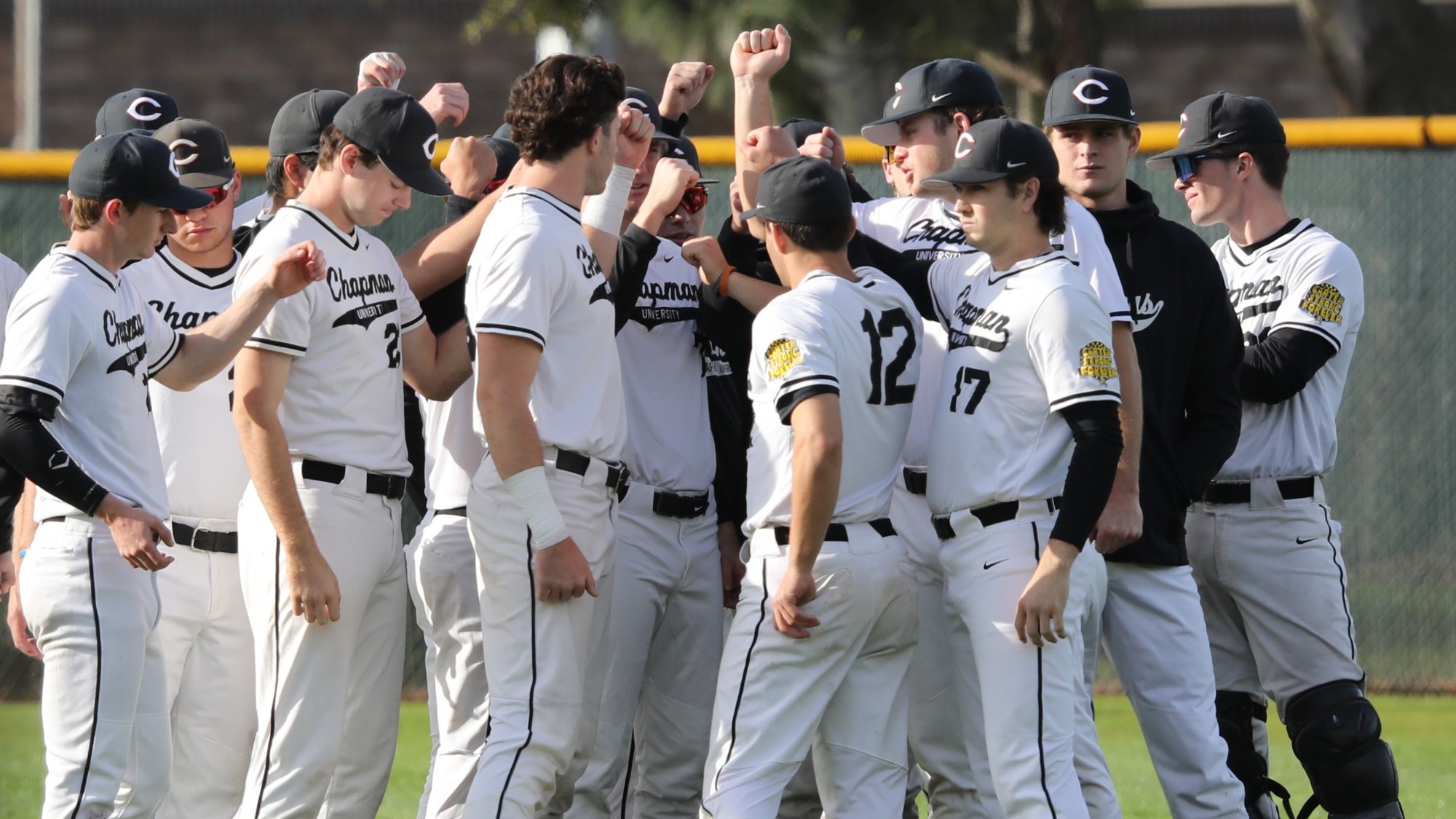 Baseball team huddle