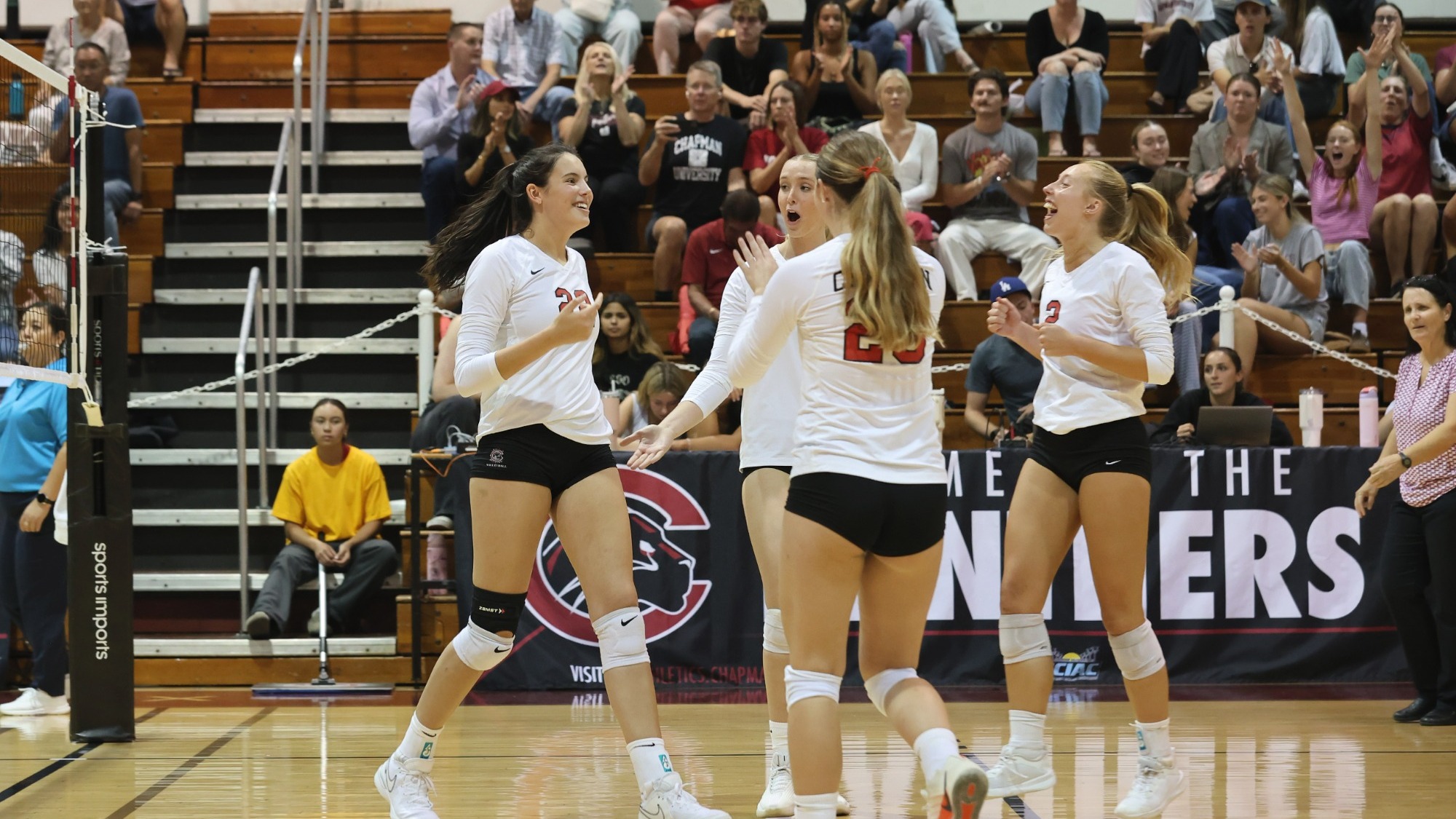 Ava Bradbury celebrates scoring a point.