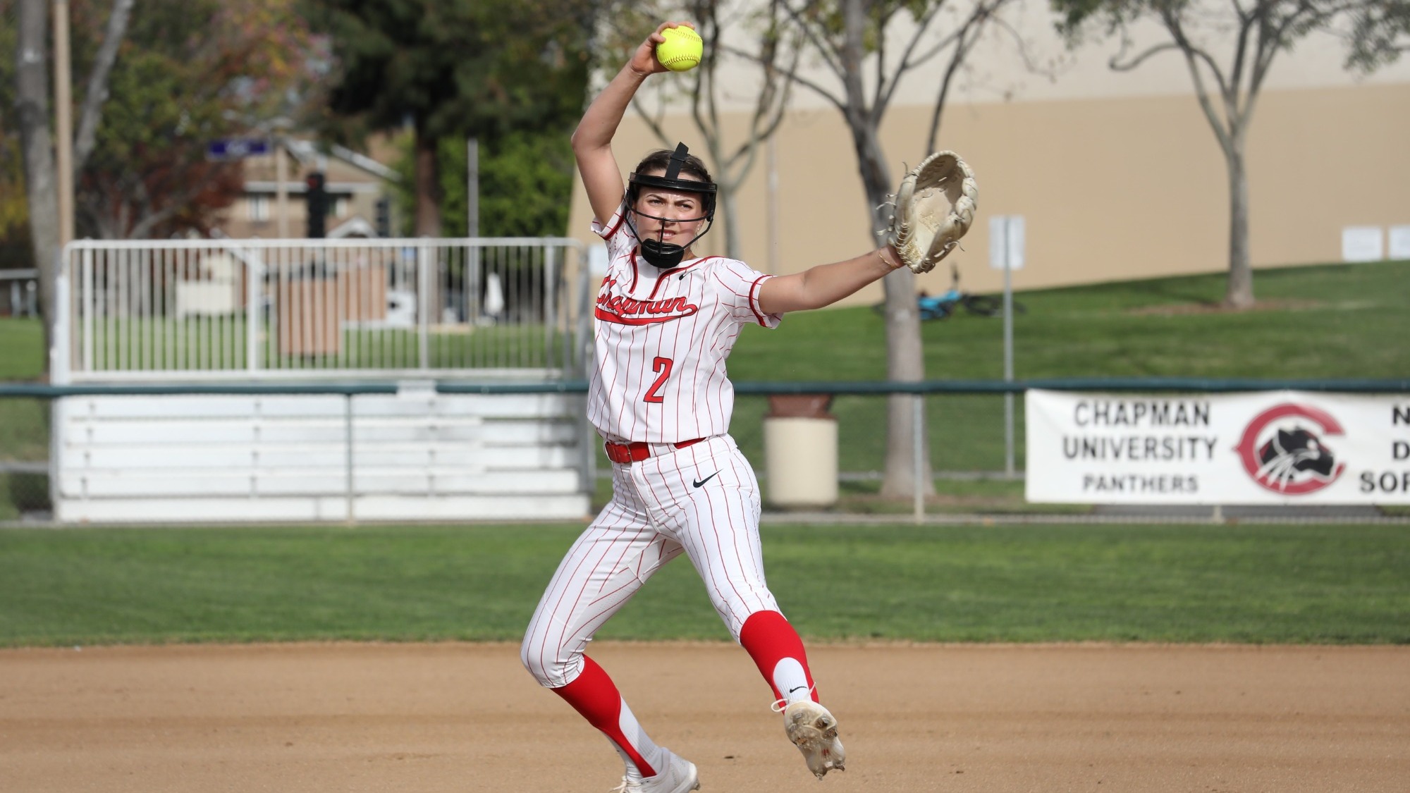 Rose Malen pitching on the softball field.
