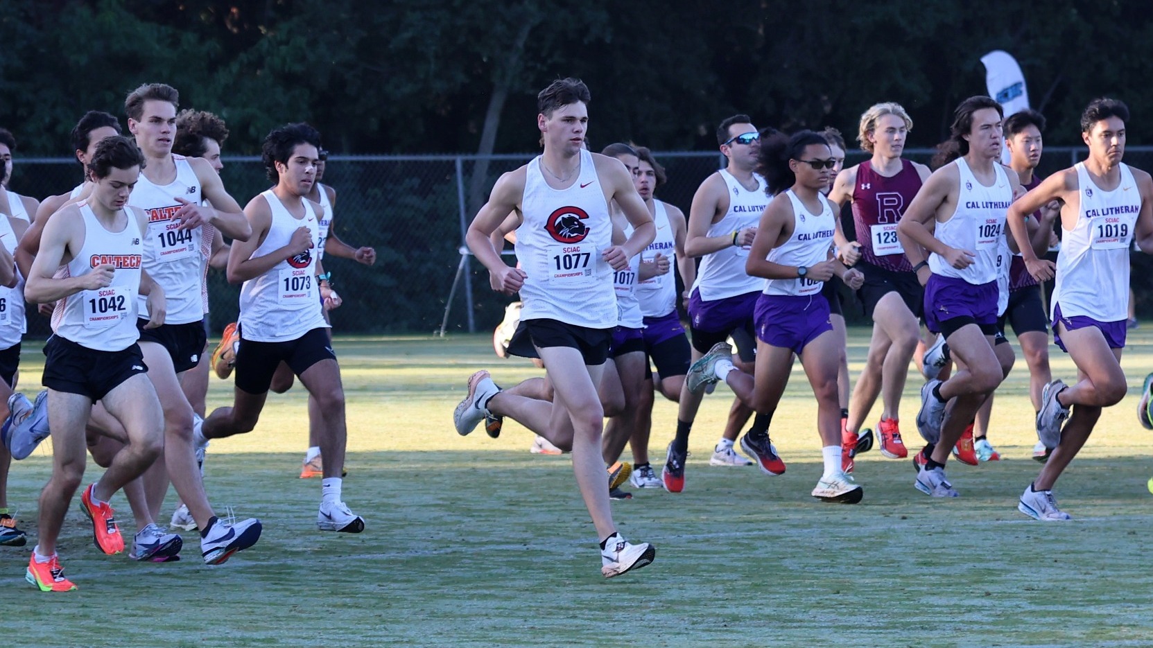 Gavin White running to start the cross country race.