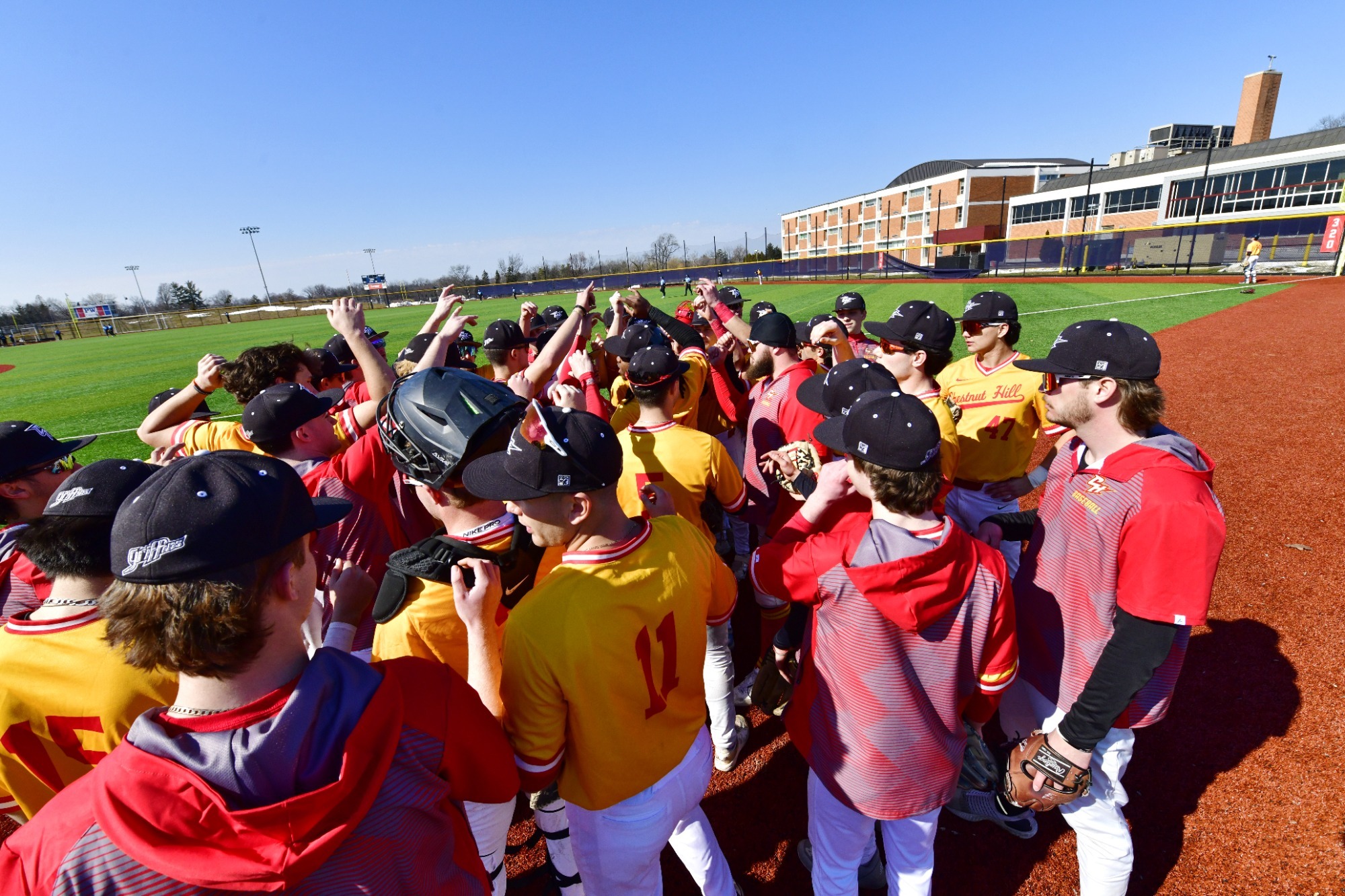 Baseball huddle