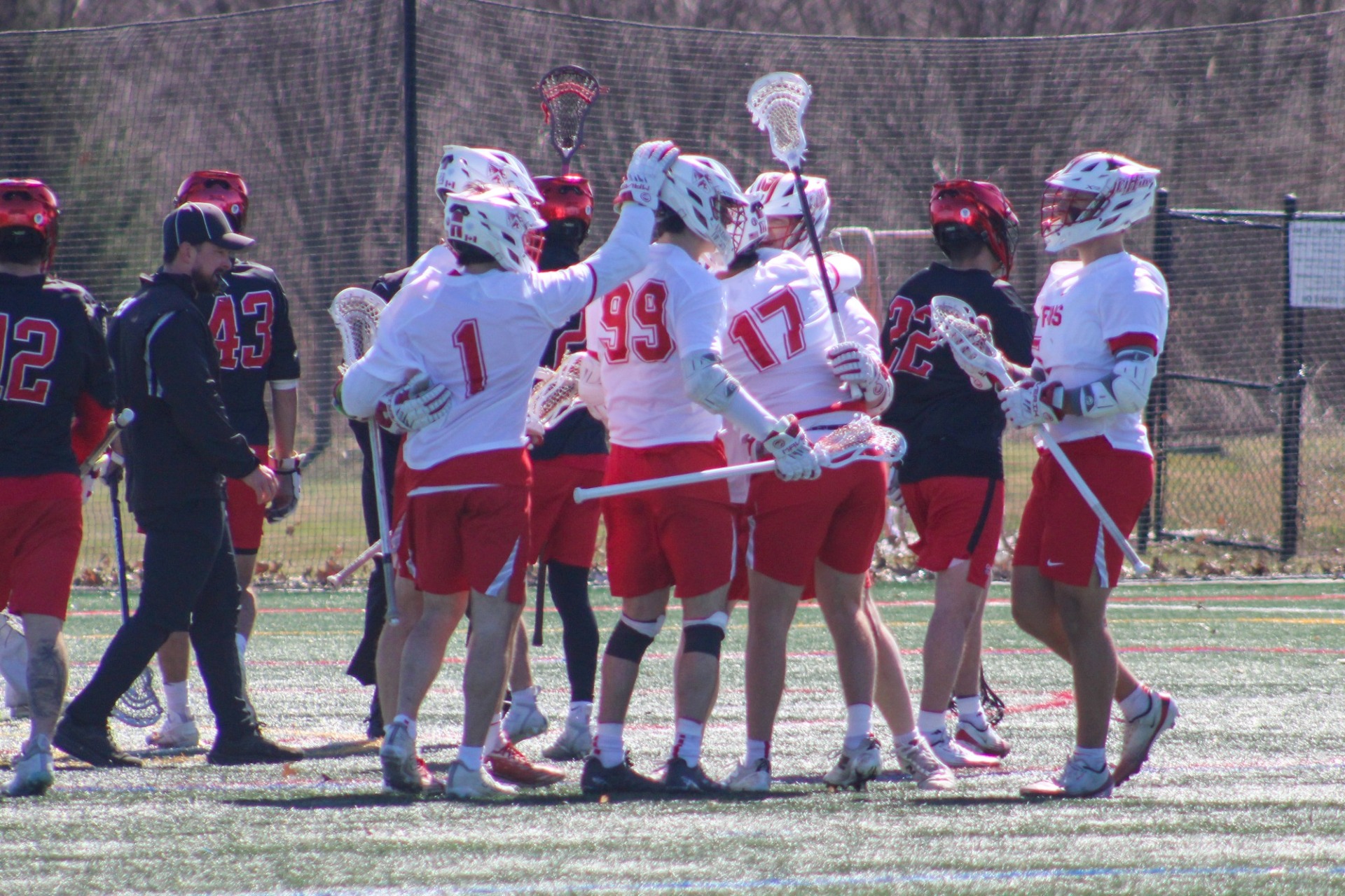 men's lacrosse celebrate