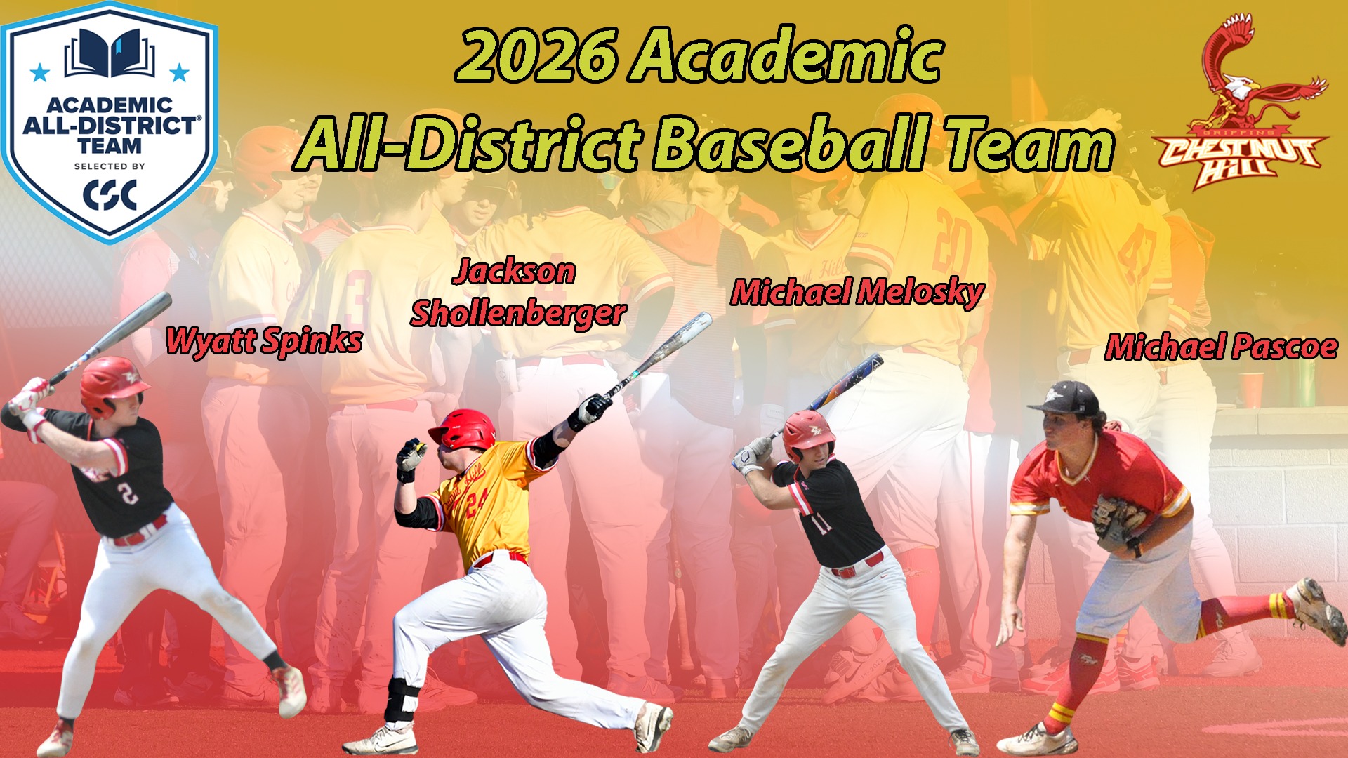 2026  Academic all district Baseball Team (4 Griffins honored)