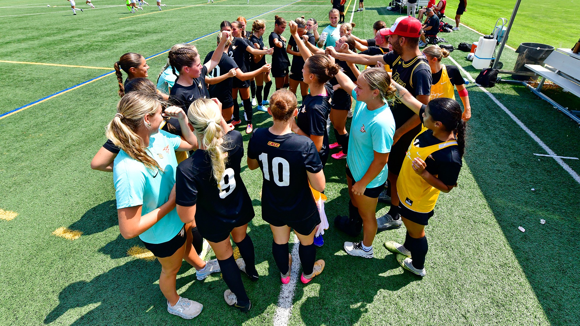 pre-game huddle