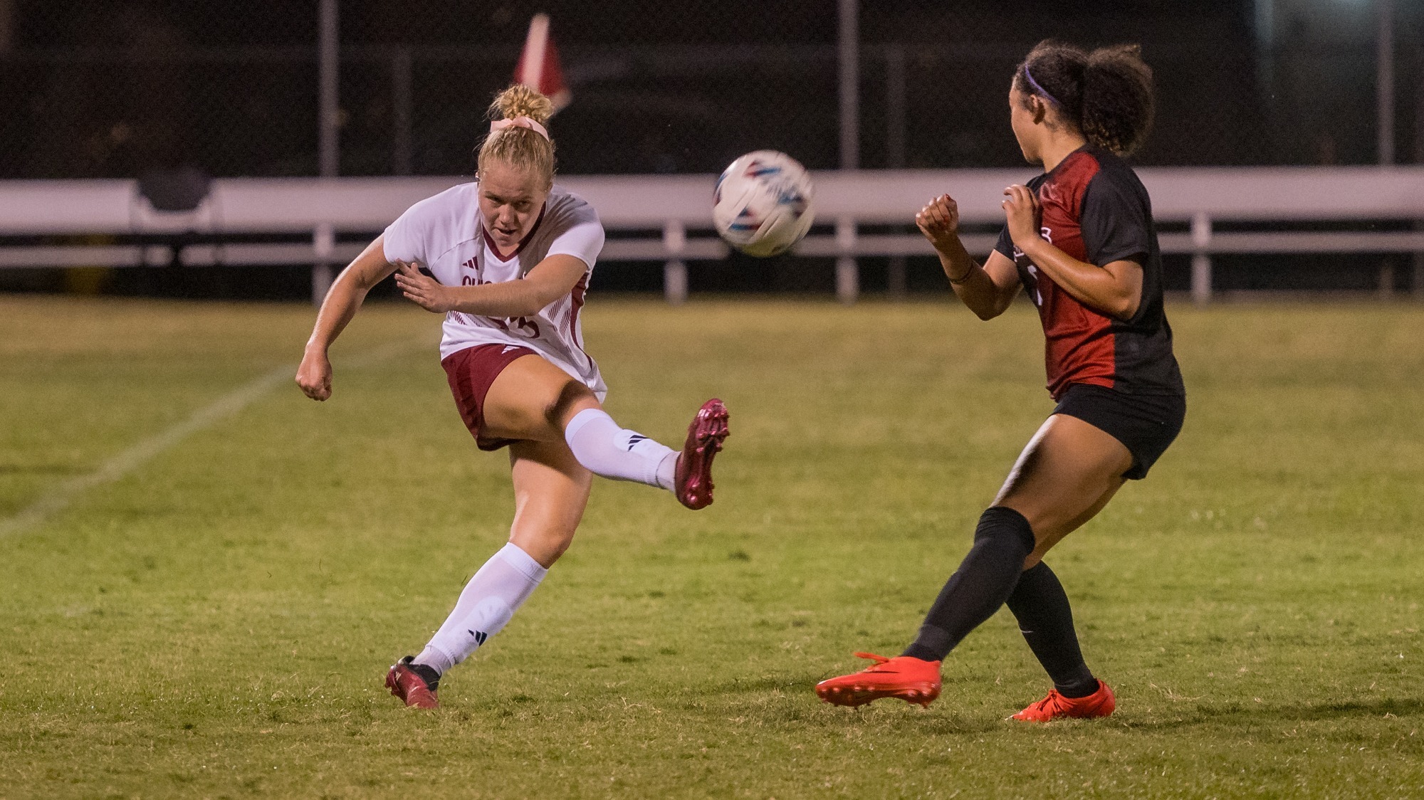 Chico State Wildcats’ #23 Baylee Gregerson reacts to scoring against Southern Oregon in the second half of their Women's Soccer (WSOC) game on Saturday, August 15, 2026 in Chico, Calif.(Jason Halley/University Photographer/Chico State)