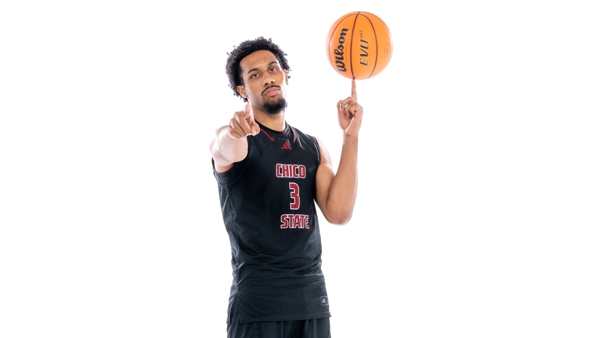 Chico Wildcats’ #3 Michael Wilson poses for Men's Basketball (MBB) media day on Tuesday, September 22, 2026 in Chico, Calif.(Jason Halley/University Photographer/Chico State)