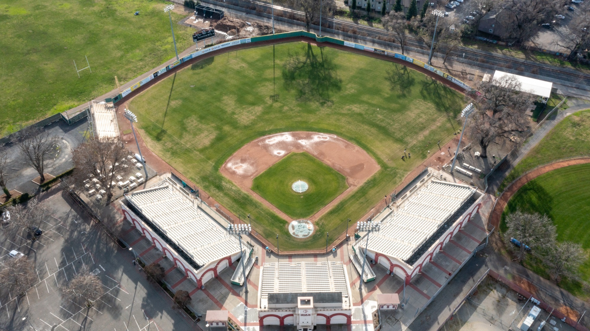 An aerial view of Nettleton Stadium on Friday, January 5, 2024 in Chico, Calif.(Matt Bates/University Photographer/Chico State)