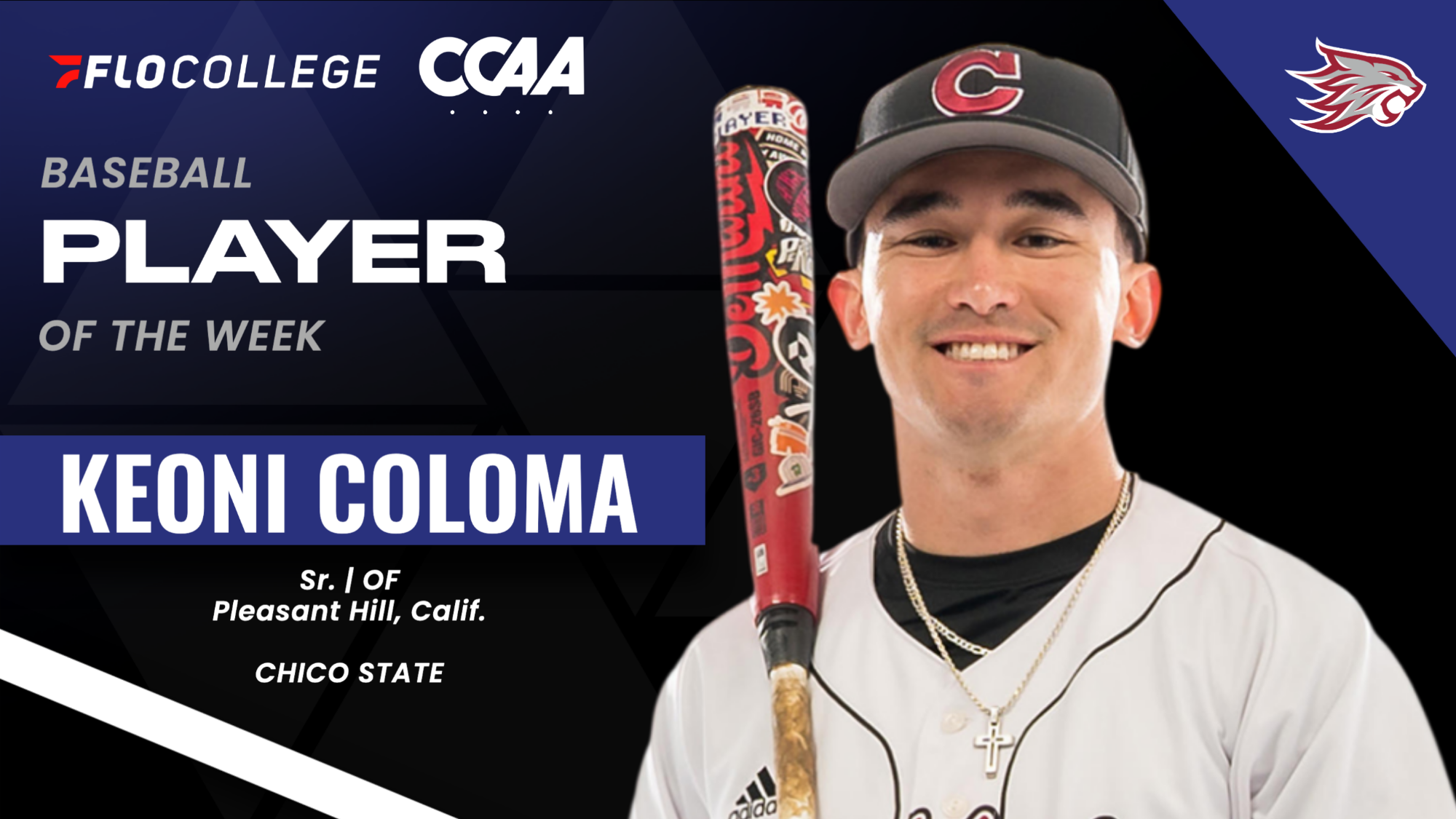 Keoni Coloma CCAA Player of the Week Graphic