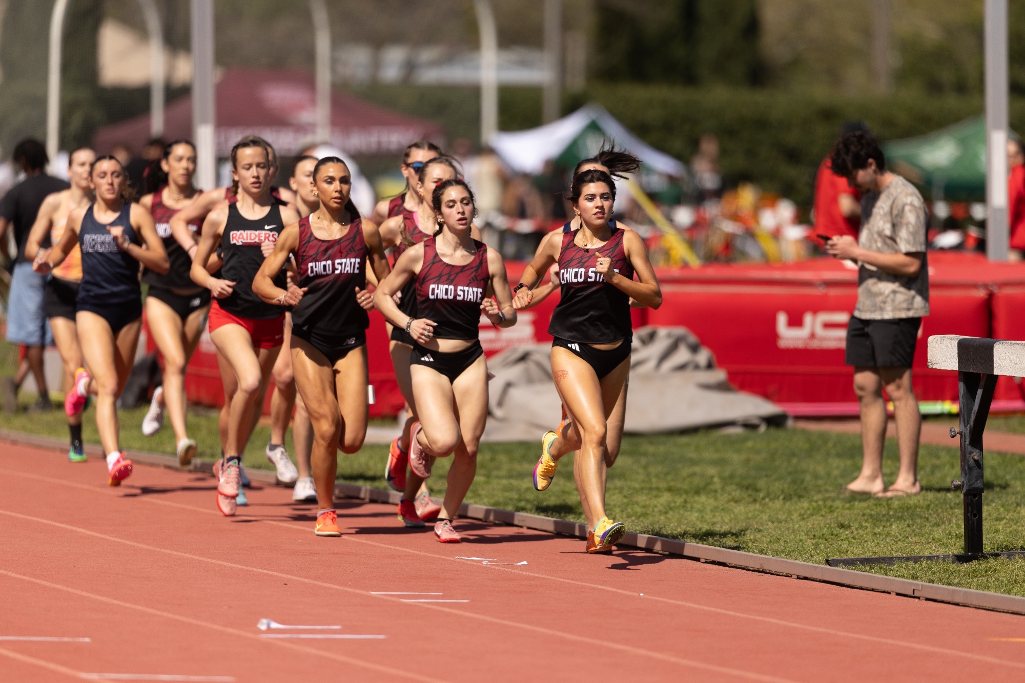 Pack of Wildcats running the 5000m race at the 2026 Wildcat Invite