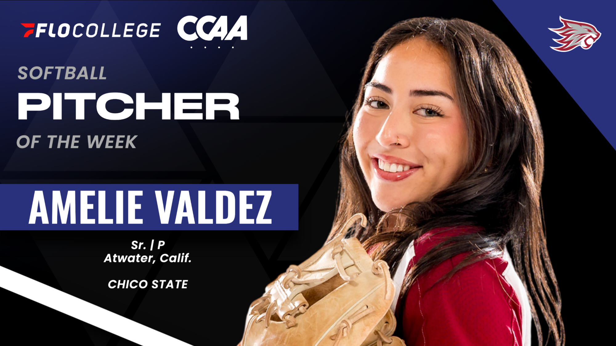 Amelie Valdez pitcher of the week graphic CCAA