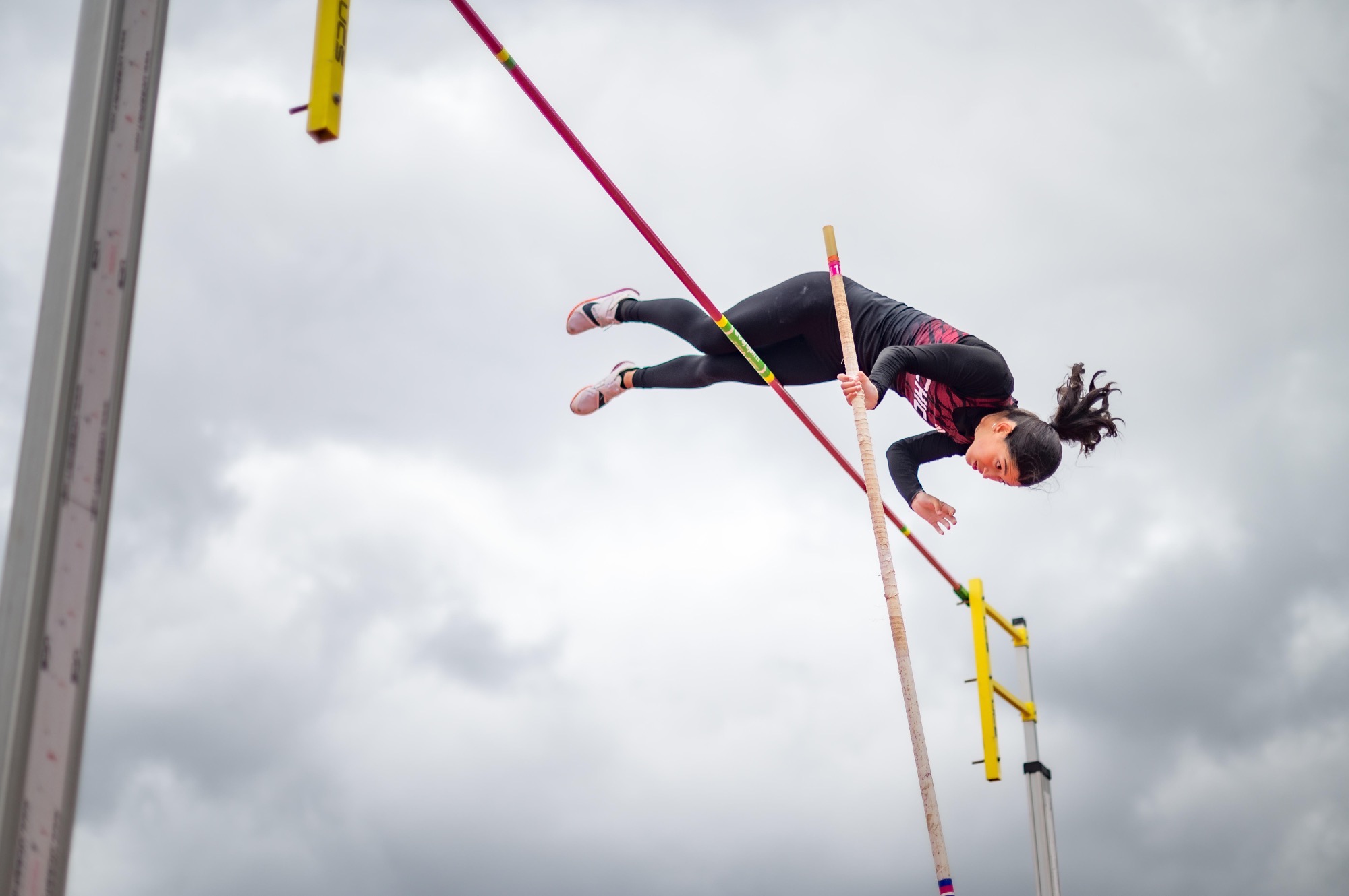 Janey Rubio vaulting at the Chico Invite 2026